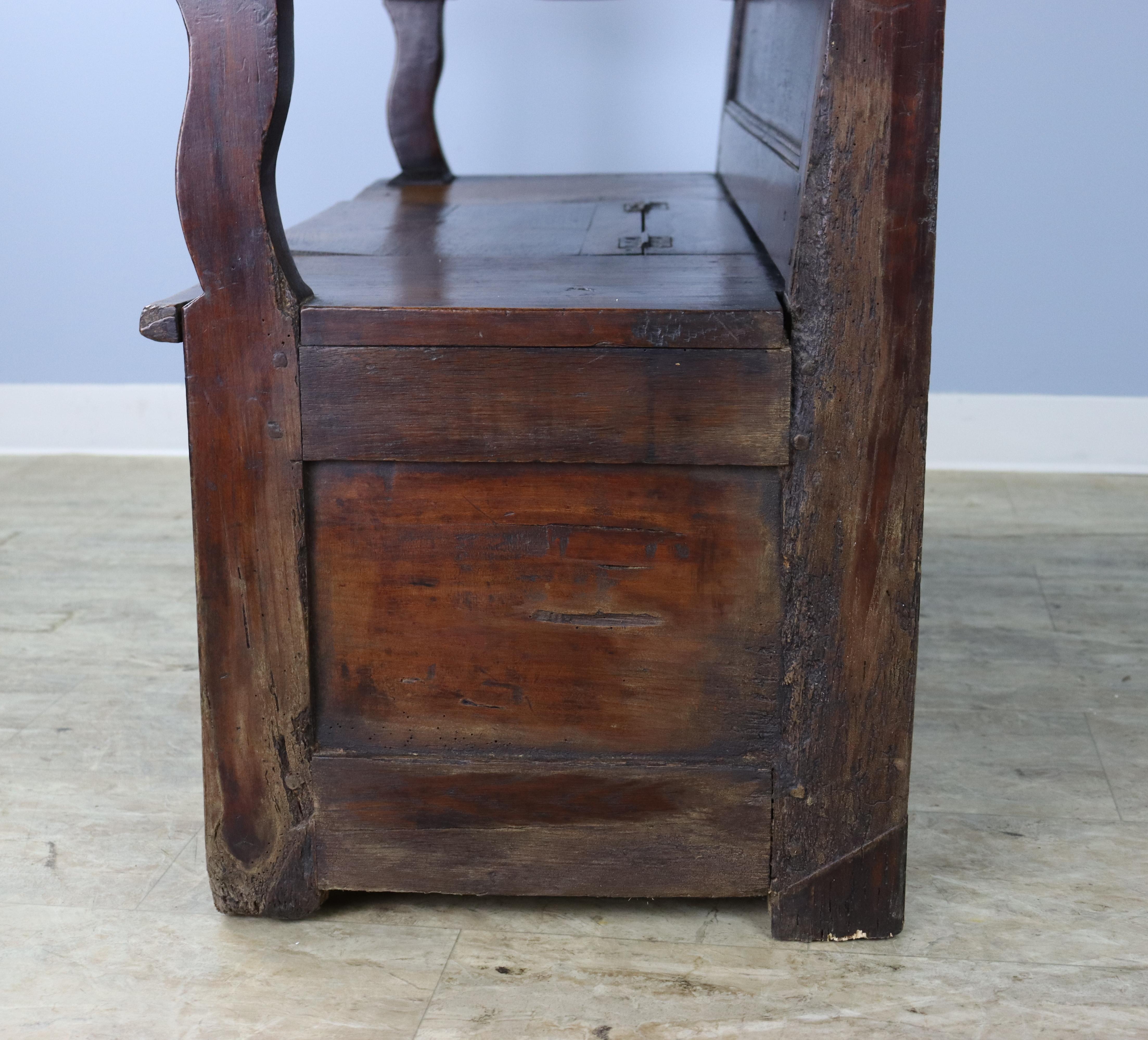 Antique Cherry Country Fireside Seat For Sale 8