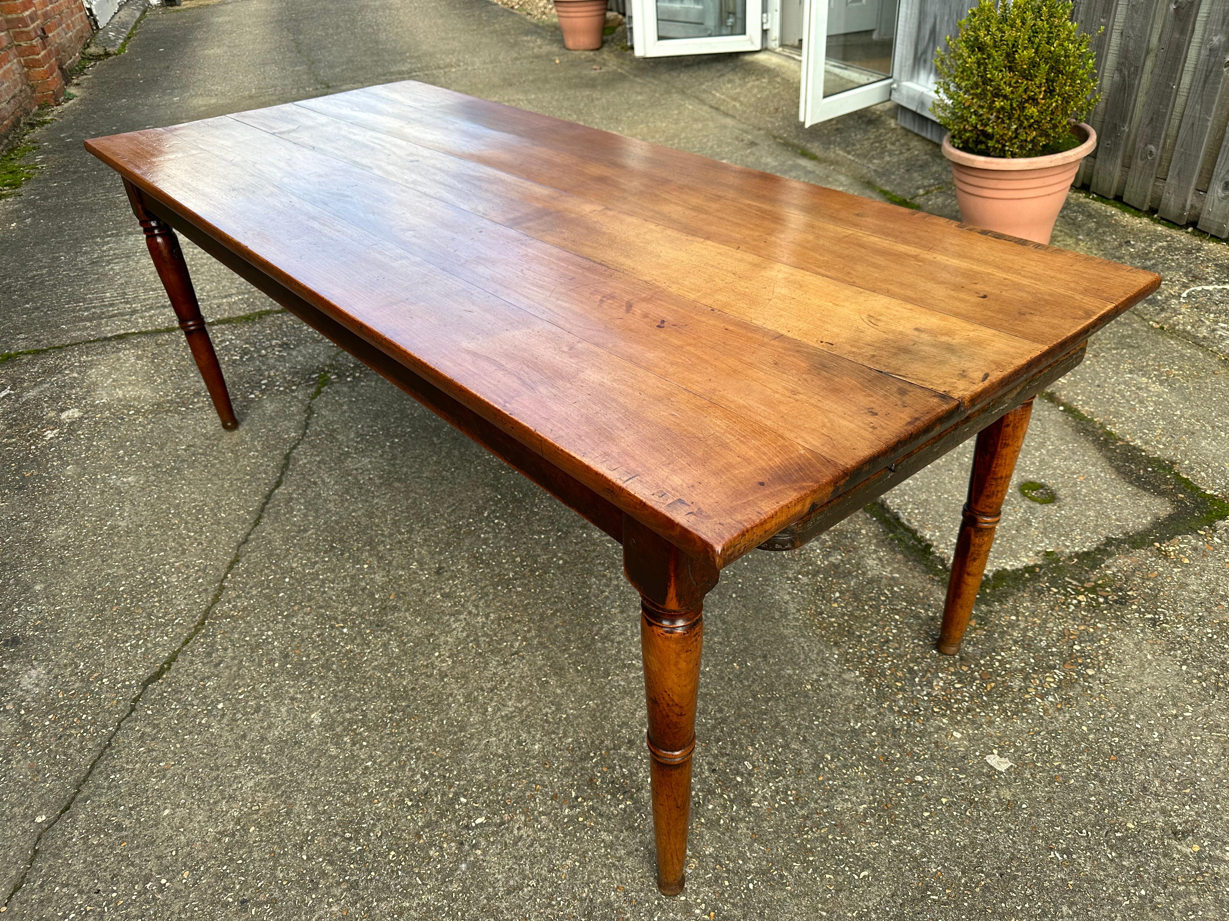 French Provincial Antique Cherry Dining Table with Bread slide