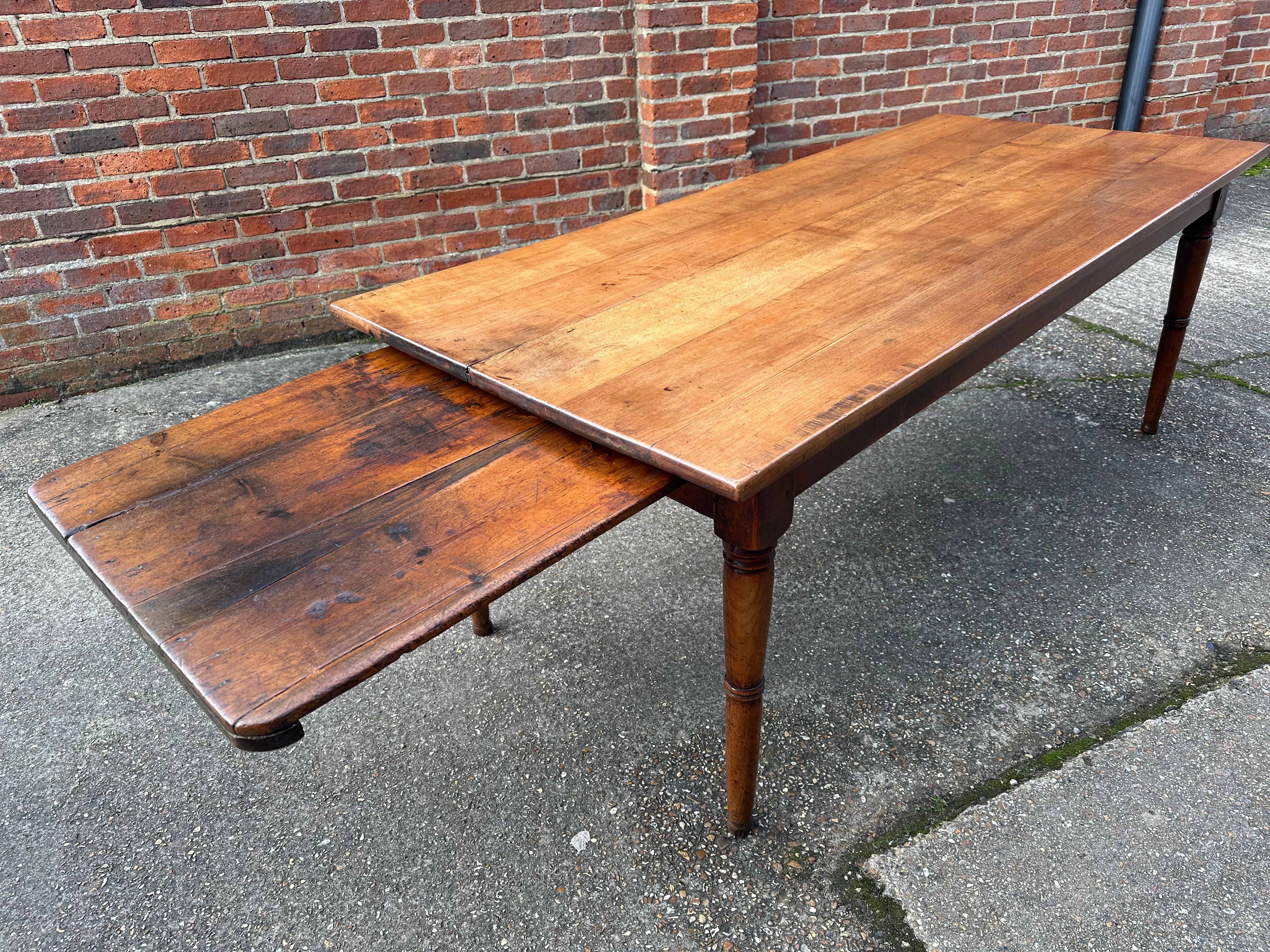 French Antique Cherry Dining Table with Bread slide
