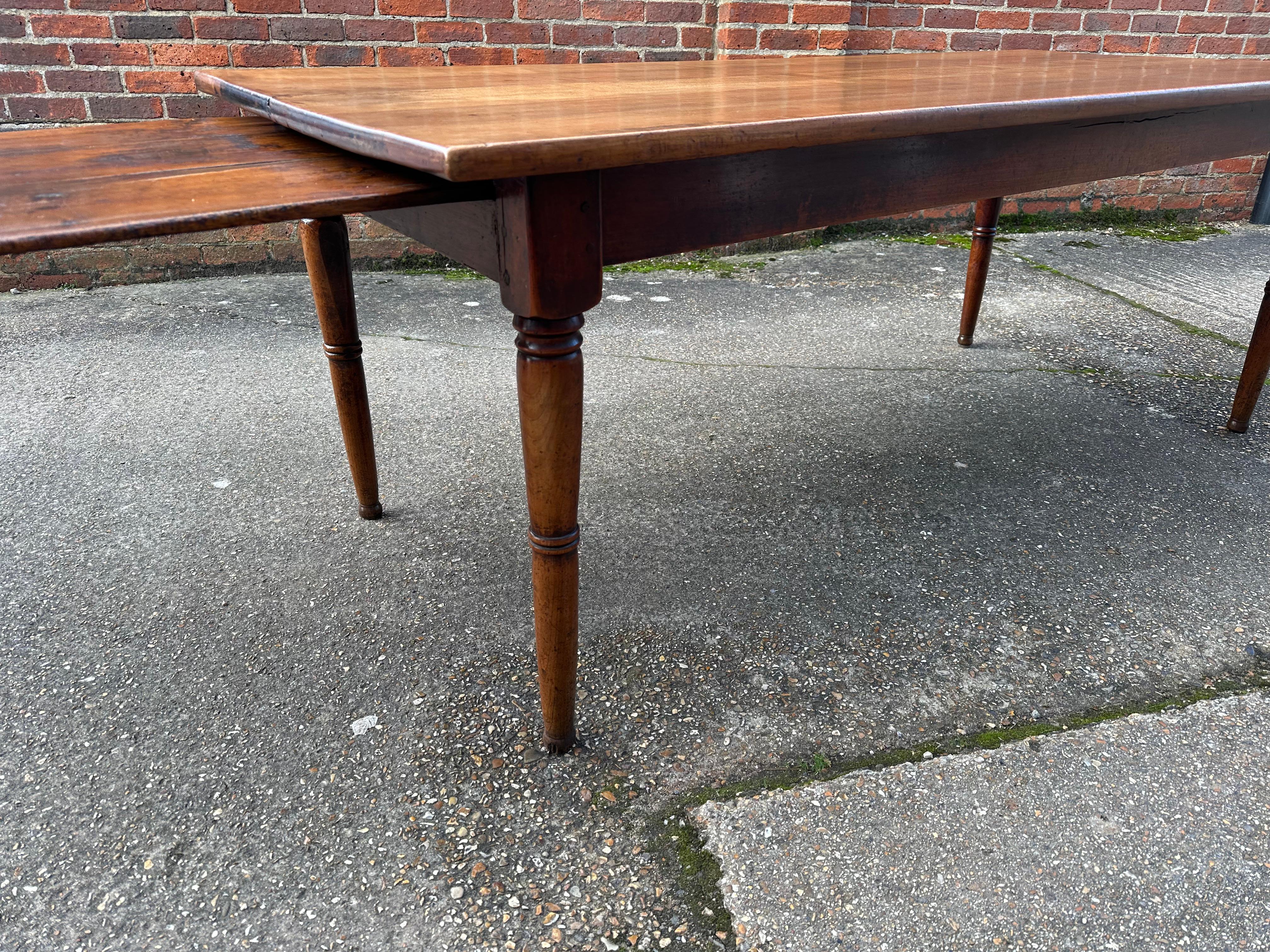 Hand-Crafted Antique Cherry Dining Table with Bread slide