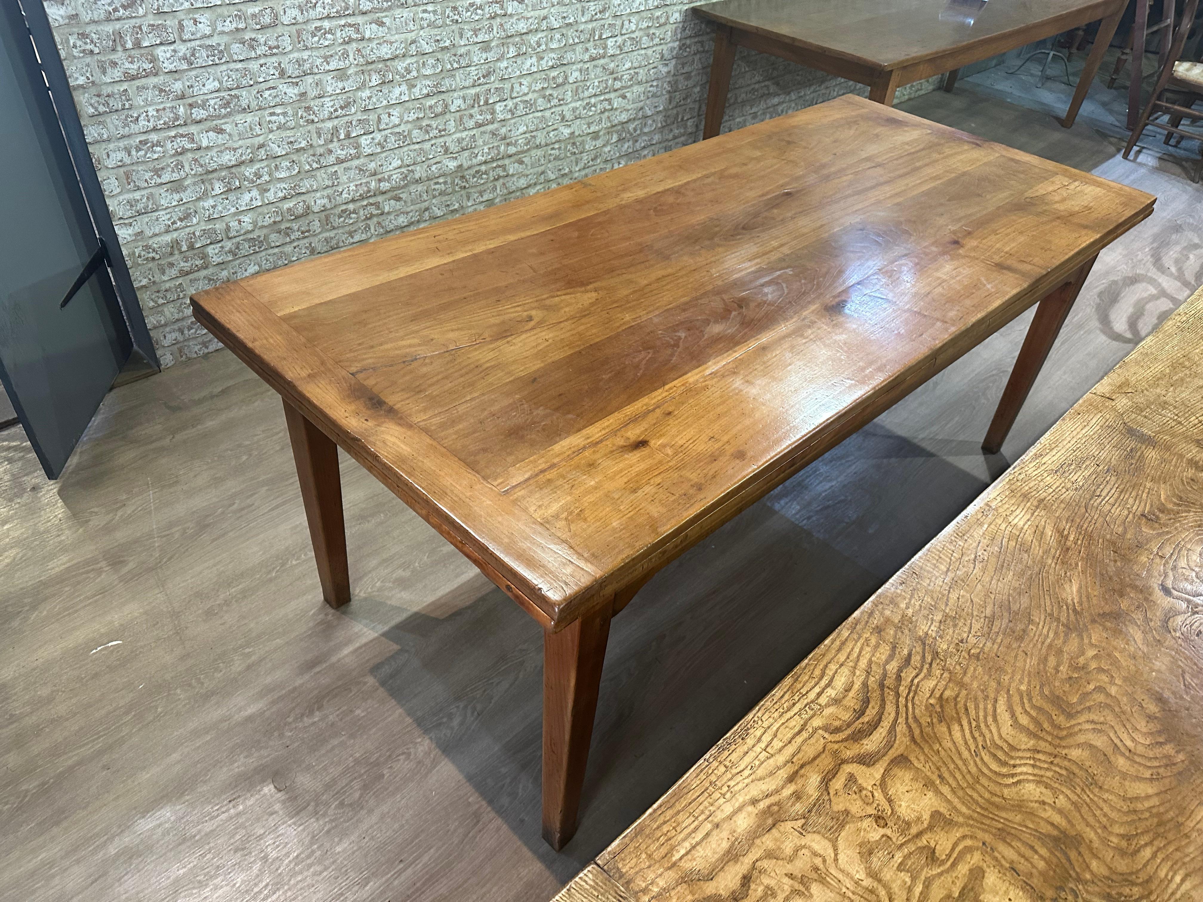 Hand-Crafted Antique Cherry Double Draw Leaf Table  For Sale