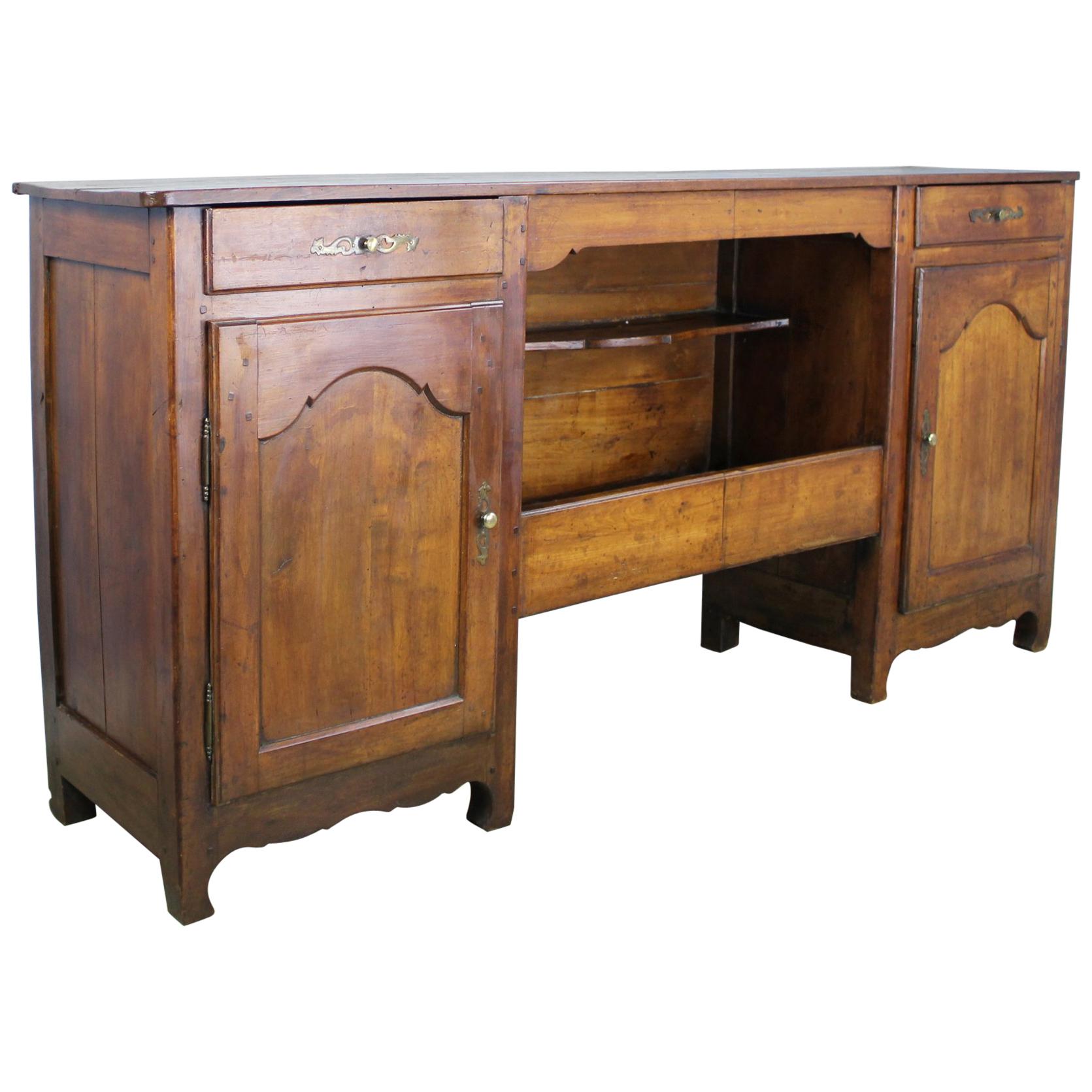 Antique Cherry Enfilade, Open Centre, Secret Catches For Sale