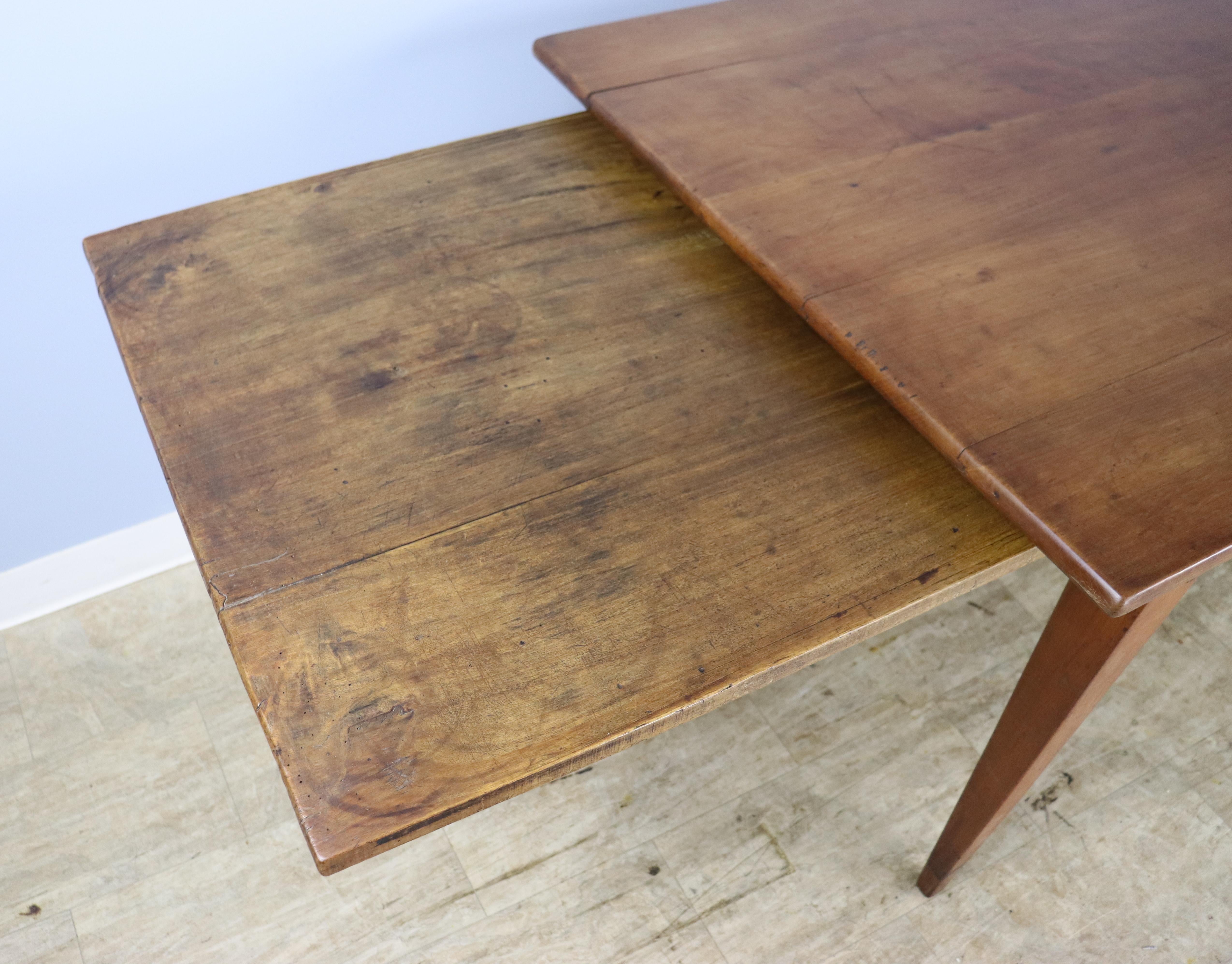 Antique Cherry Farm or Dining Table with Large Breadslide For Sale 3