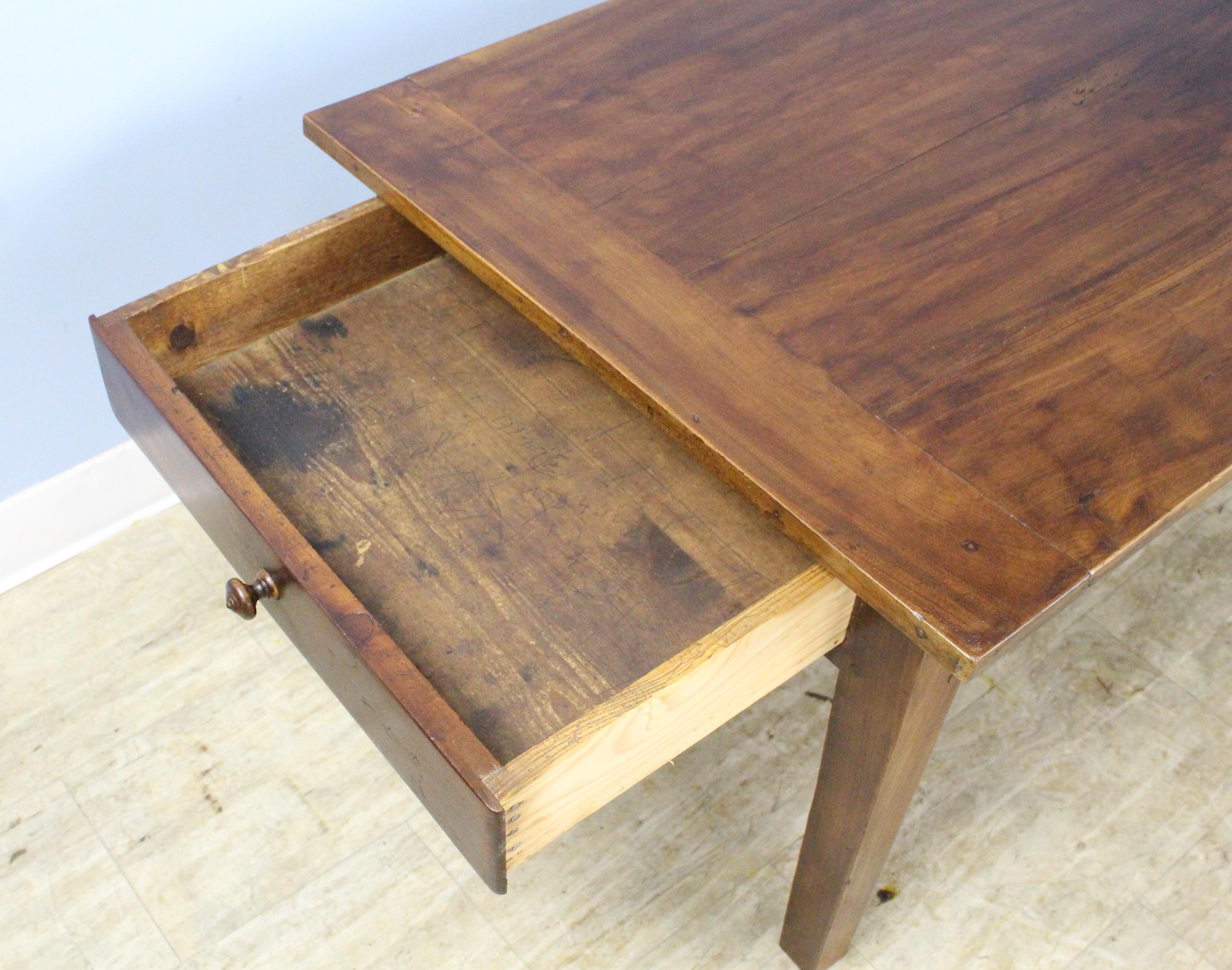 Antique Cherry Coffee Table, Two Drawers For Sale 4