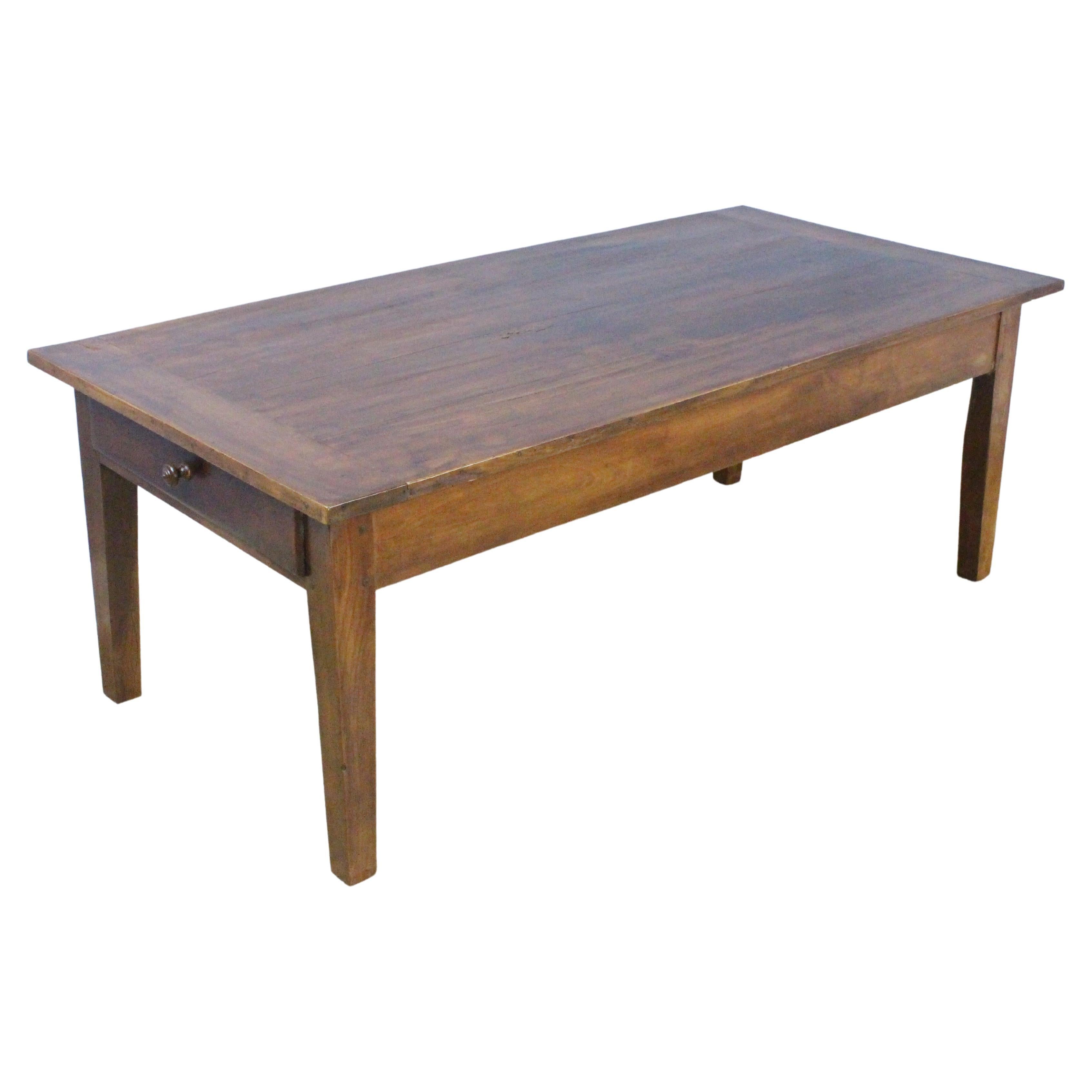 Antique Cherry Coffee Table, Two Drawers For Sale