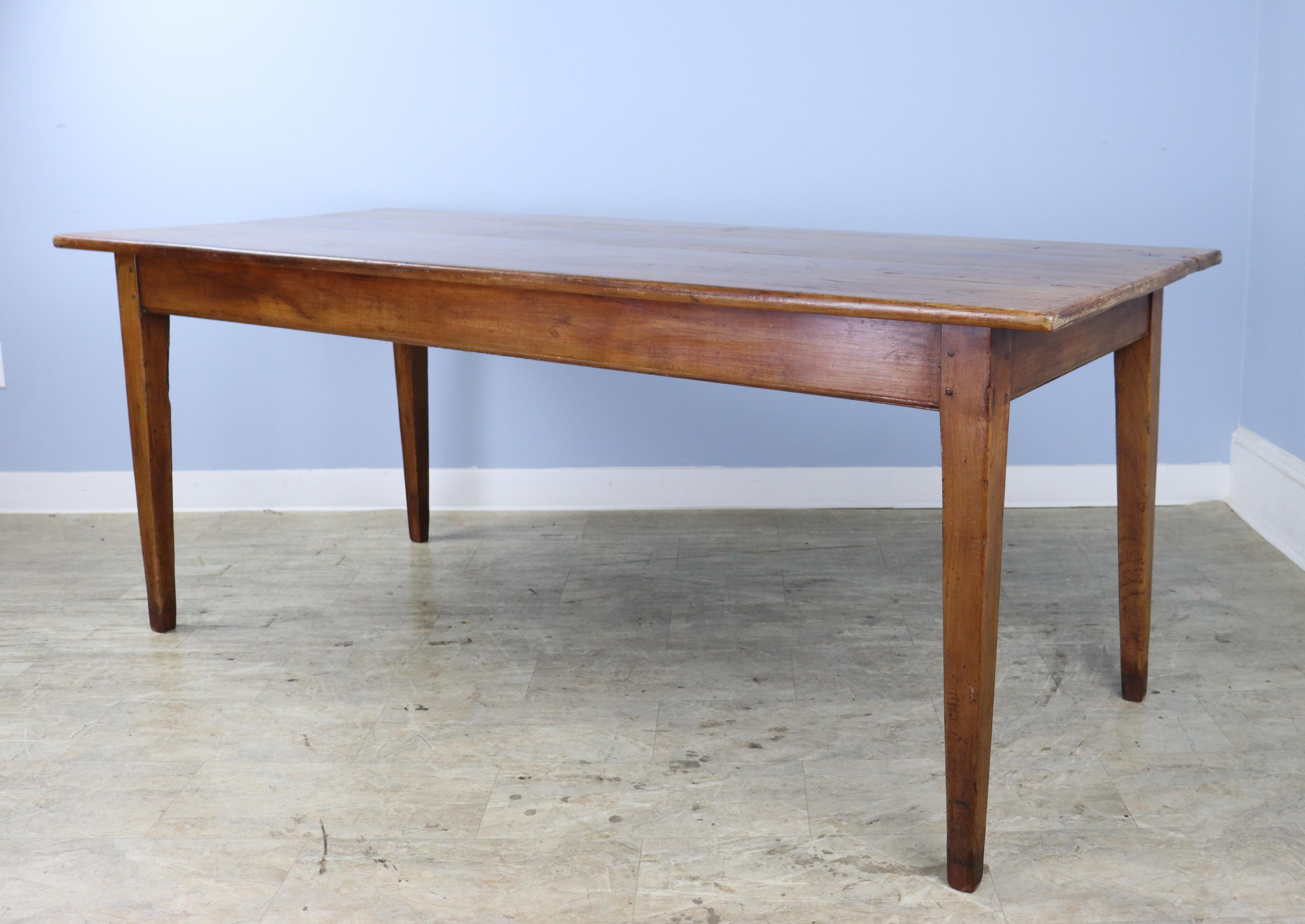 Antique Cherry Farm Table with Breadslide and Drawer In Good Condition For Sale In Port Chester, NY
