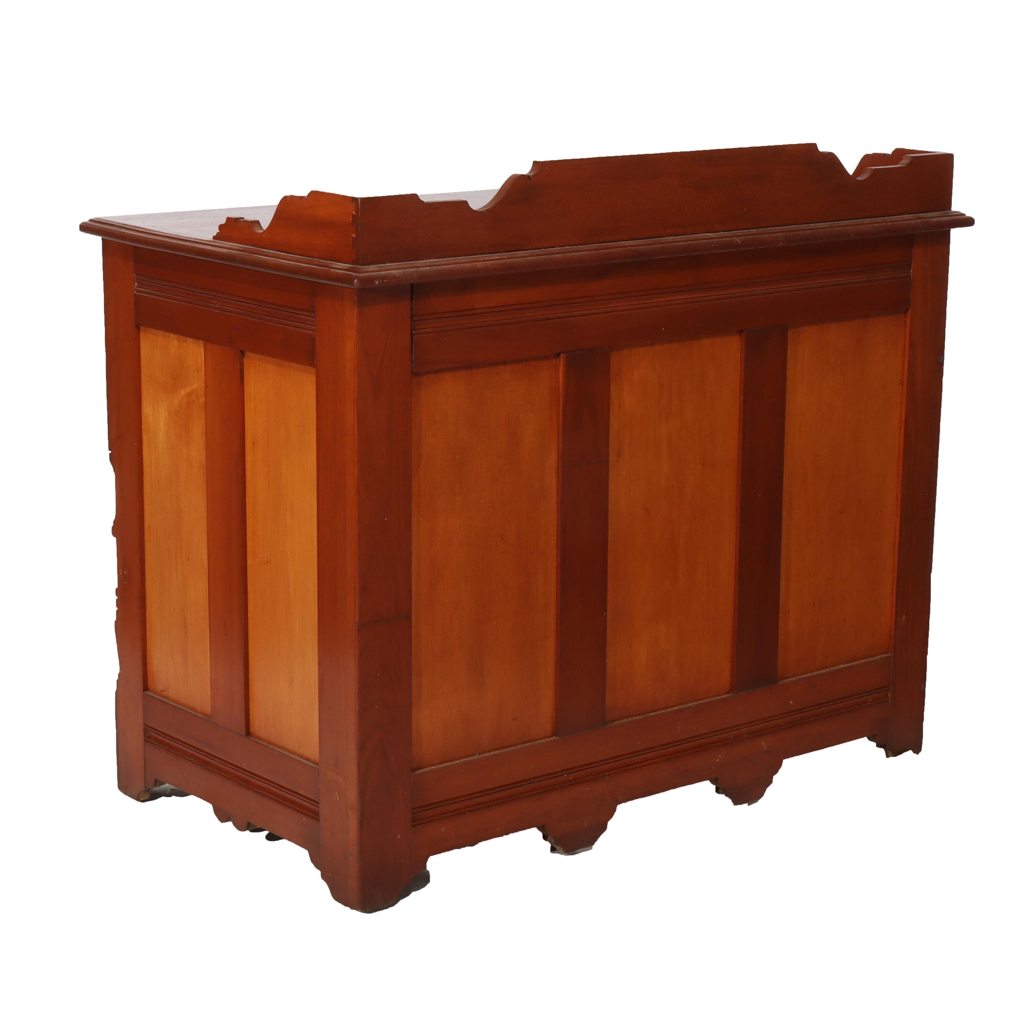 20th Century Antique Cherry Five Drawer Single Pedestal Desk C1910 For Sale
