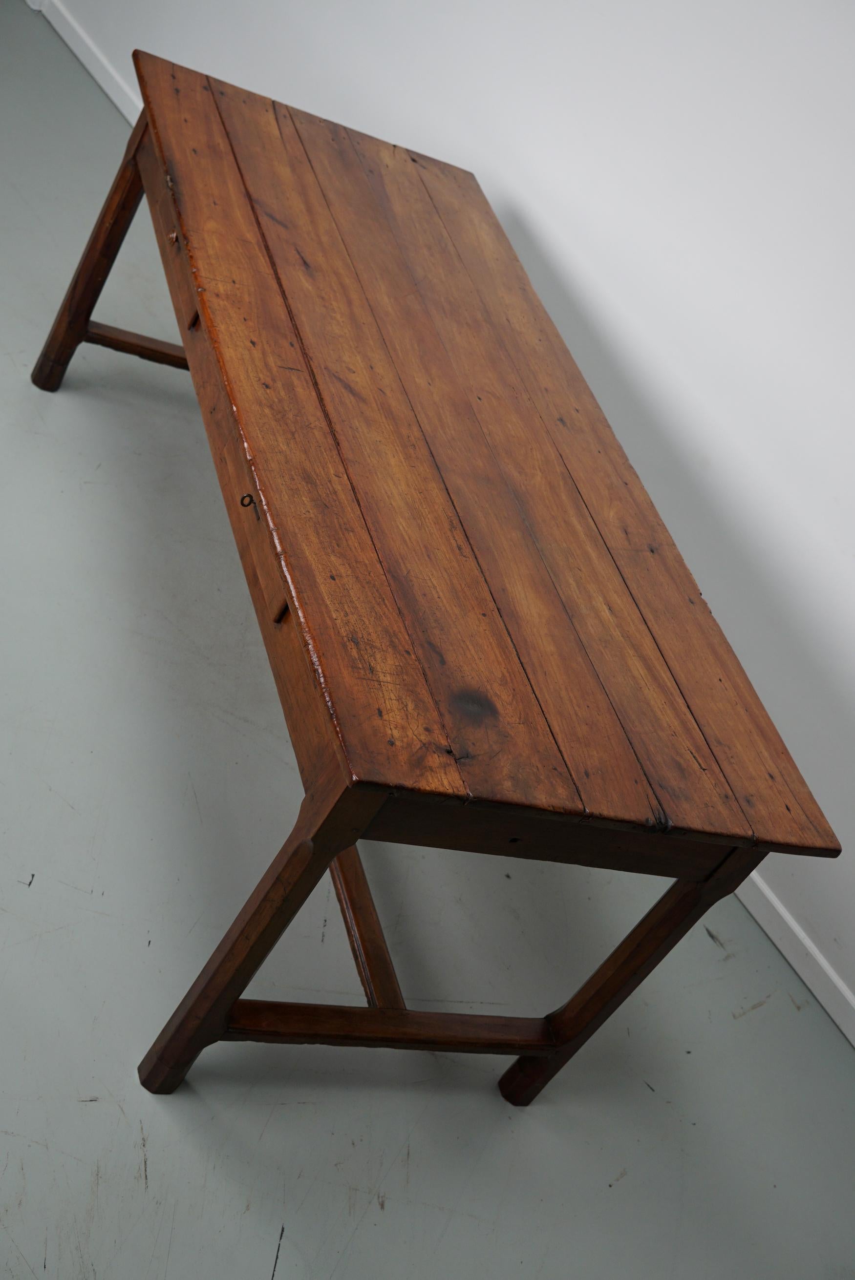  Antique Cherry French Farmhouse Dining Table, 19th Century For Sale 10