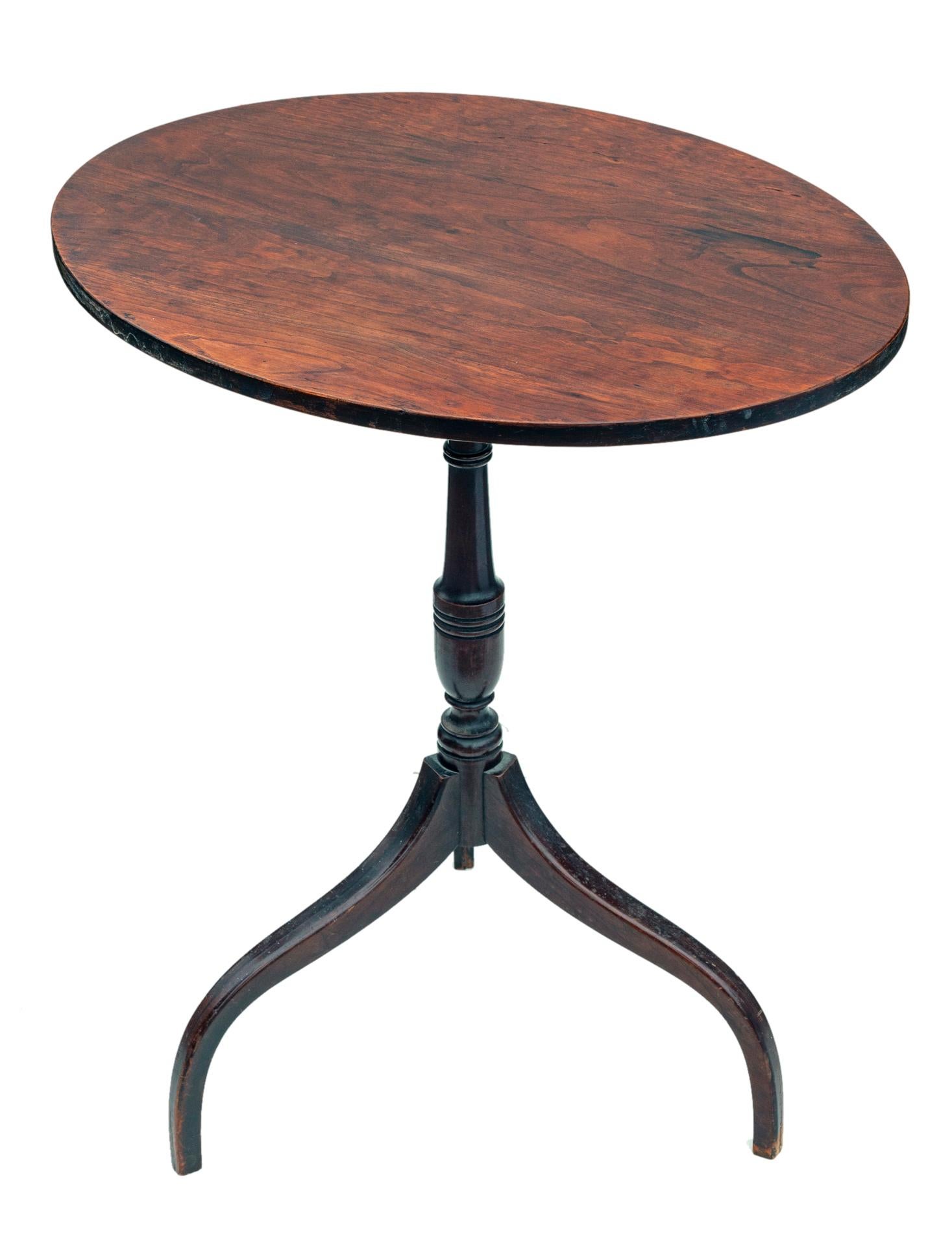 Antique Cherry Oval Lilt Top Table For Sale 4