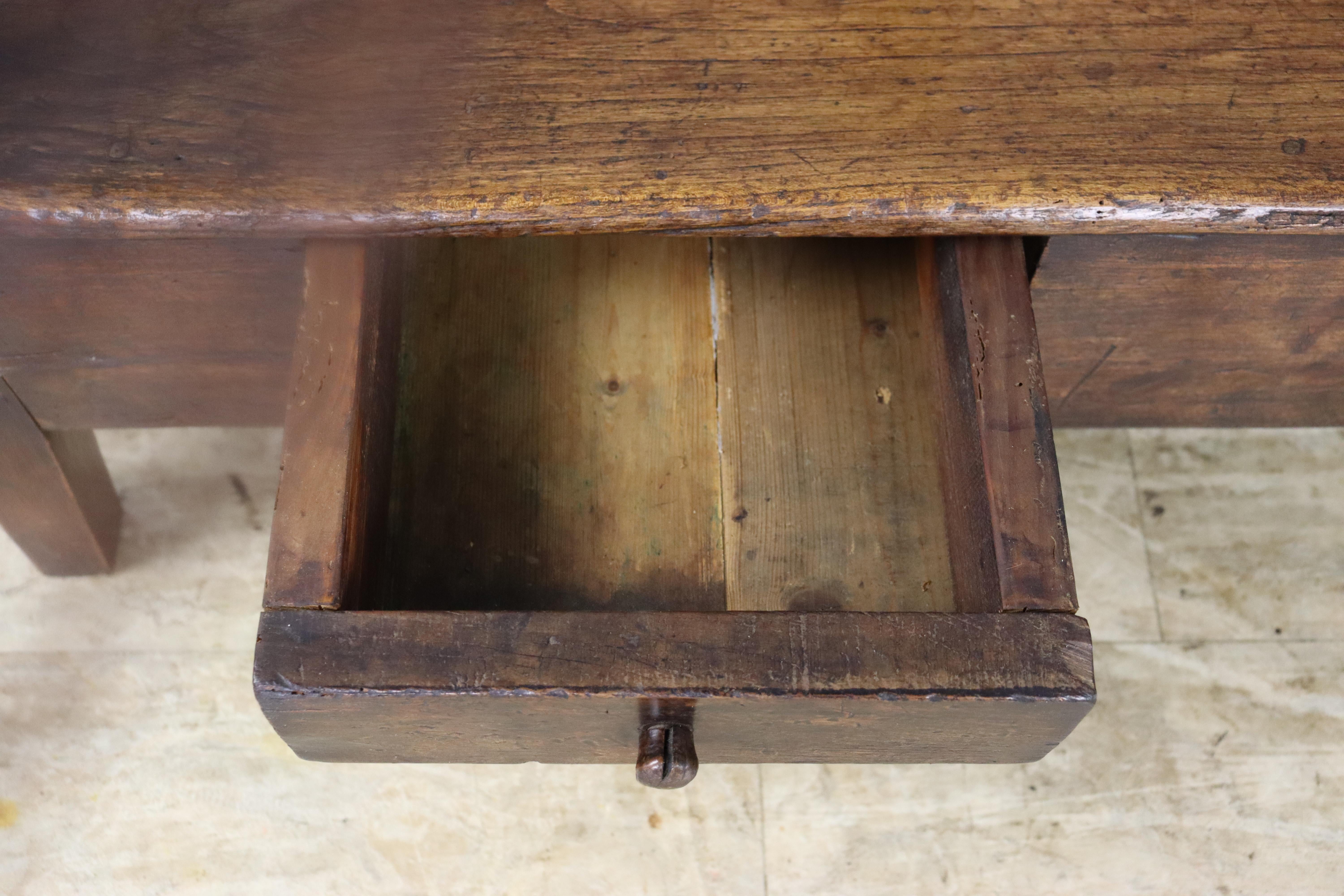 Antique Cherry Seat with Drawer For Sale 6