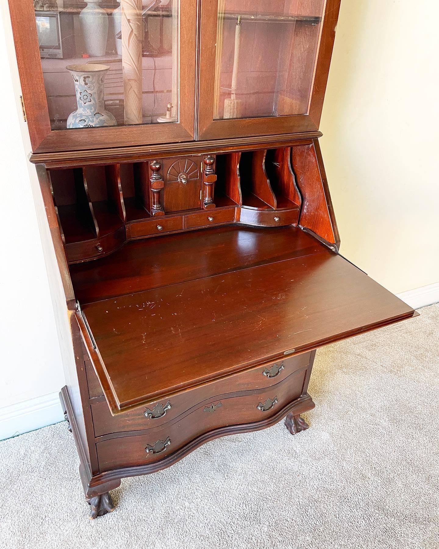 American Antique Cherry Secretary Desk by Monitor Furniture Co.