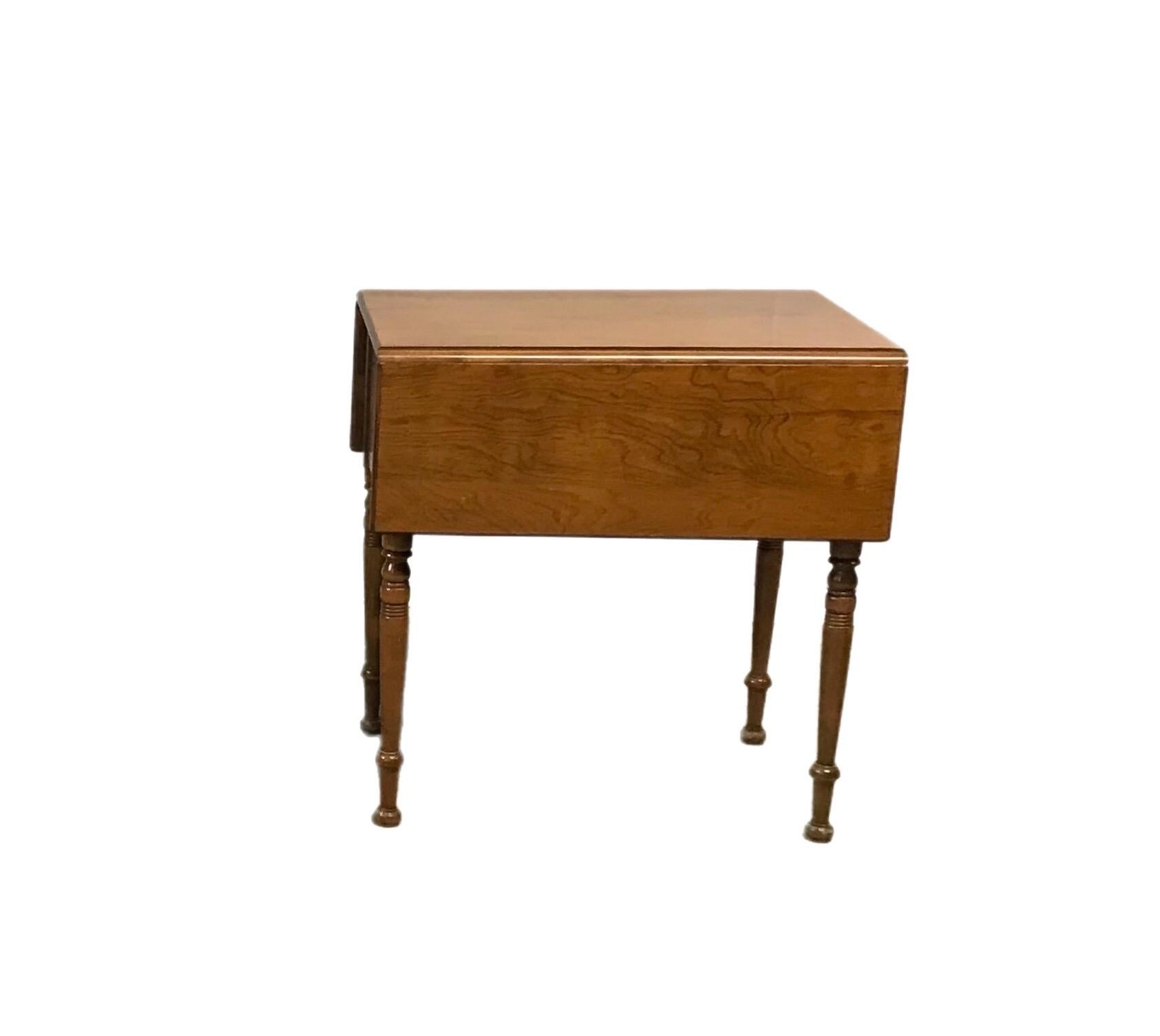 20th Century Antique Cherry Sheraton Style Two Drawer Side Table For Sale