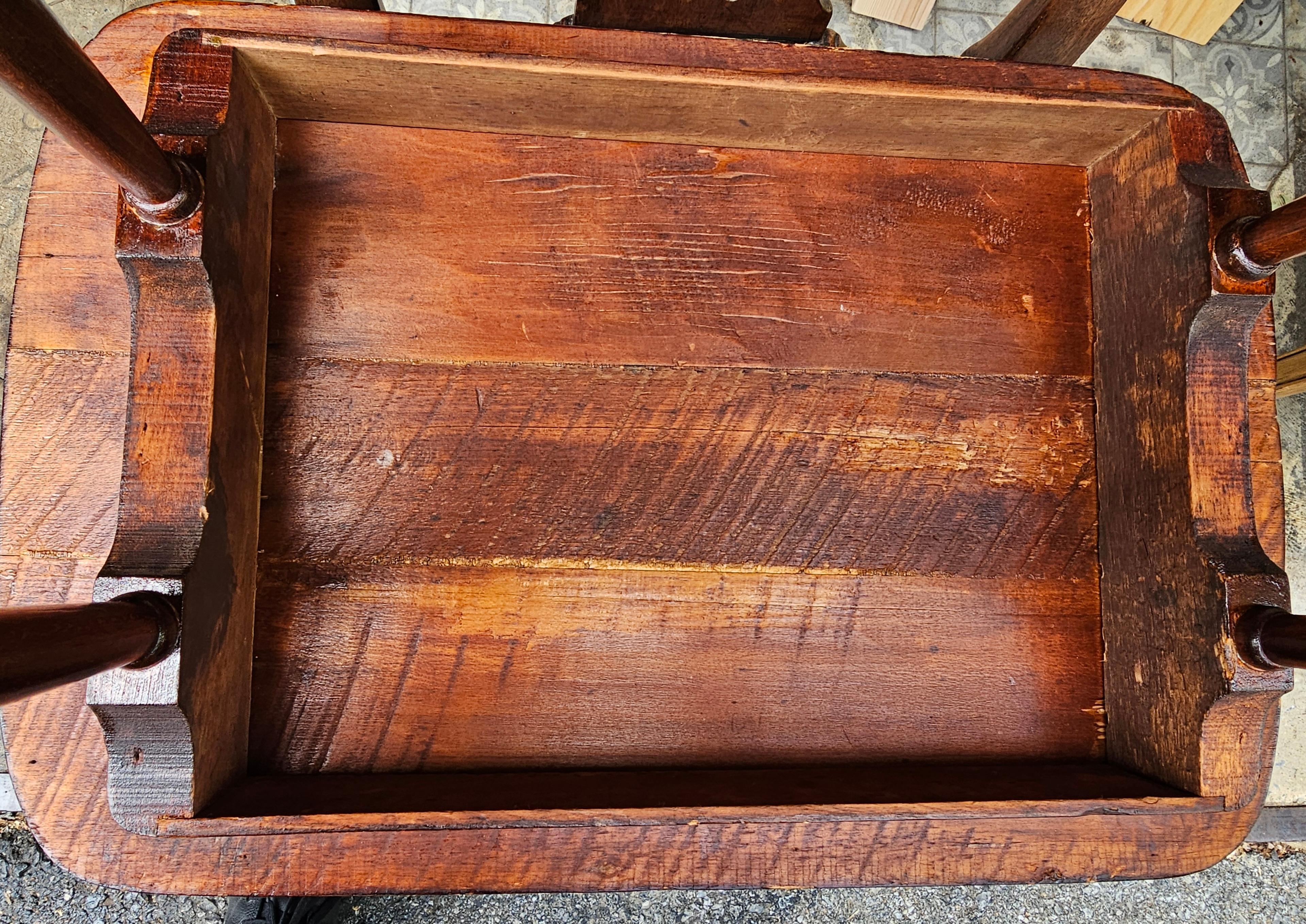 Antique Cherry Stained and Flower Decorated Side Table For Sale 3