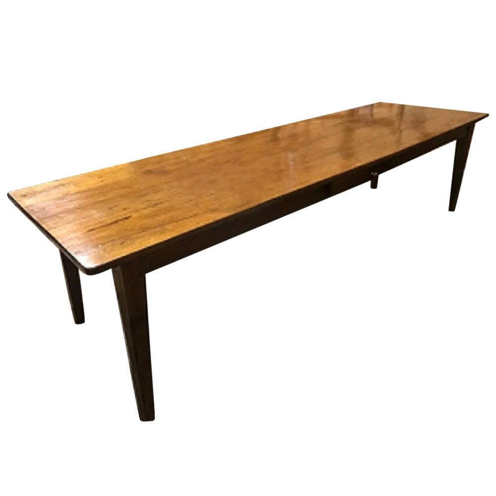 Antique Cherry Tapered Leg Farmhouse Table