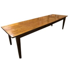 Antique Cherry Tapered Leg Farmhouse Table