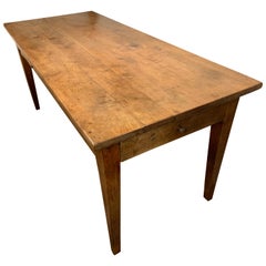 Antique Cherry Tapered Leg Farmhouse Table