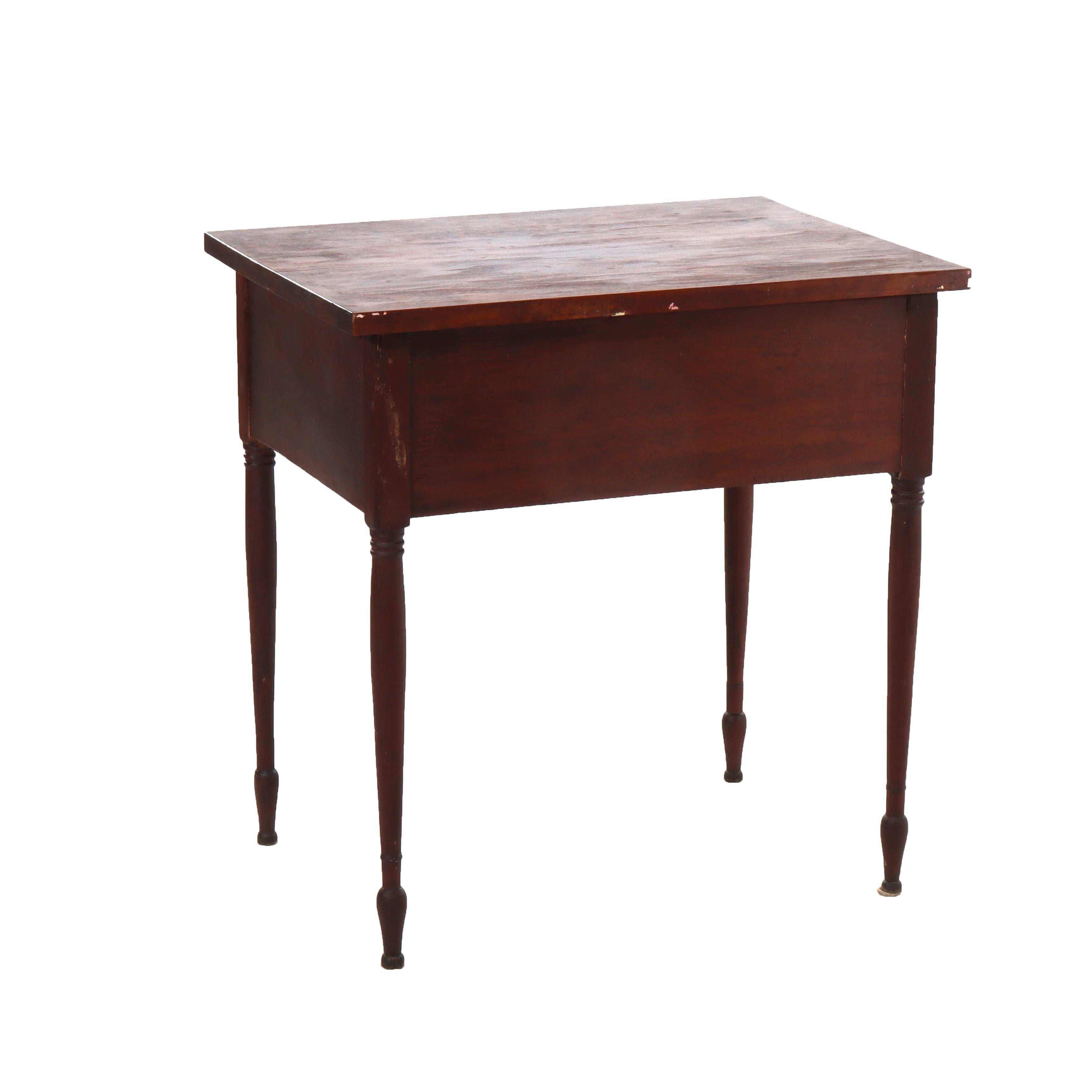 19th Century Antique Cherry & Tiger Maple 3-Drawer Small Server C1830 For Sale