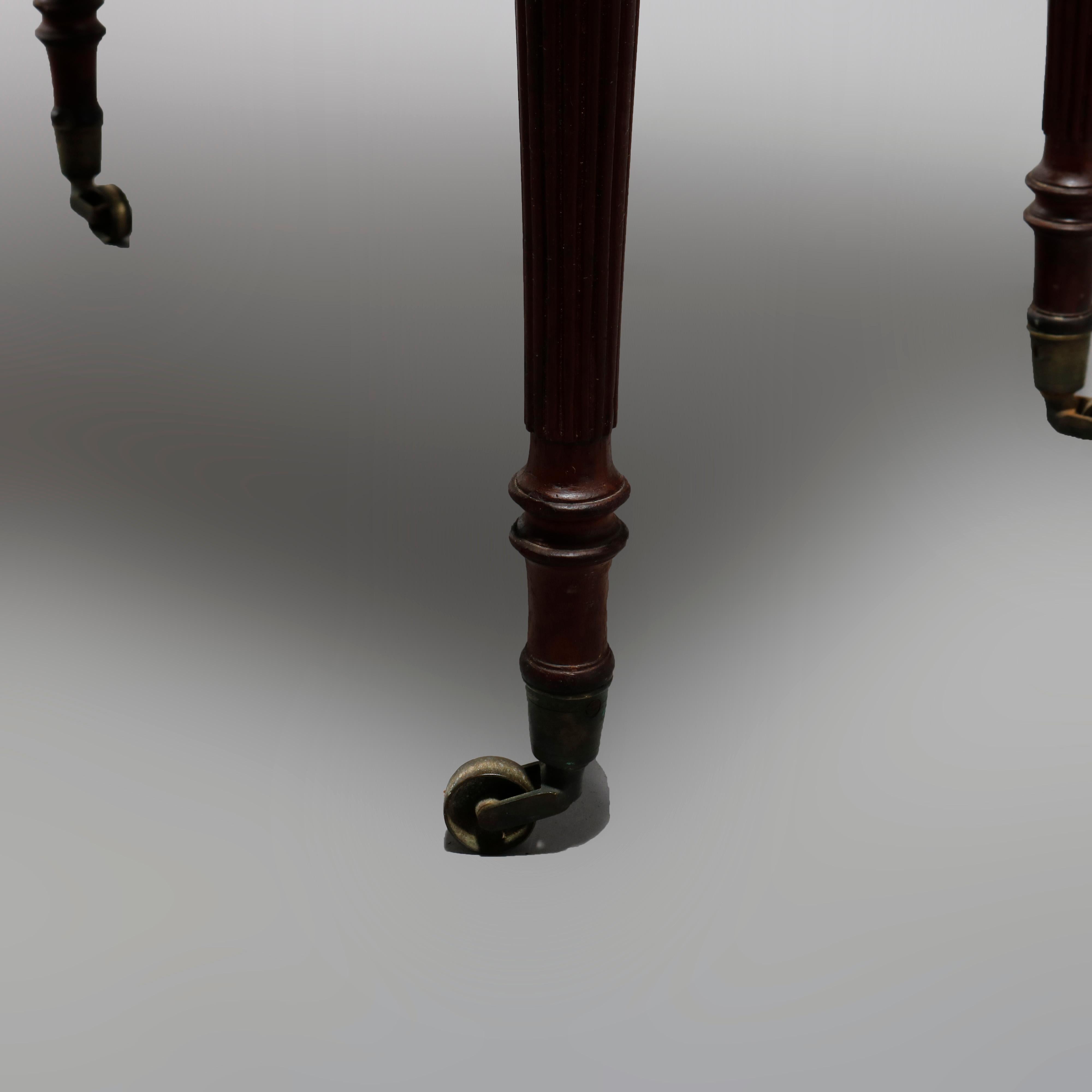 Antique Cherry & Tiger Maple Sheraton Two Drawer End Stand, Circa 1830 4