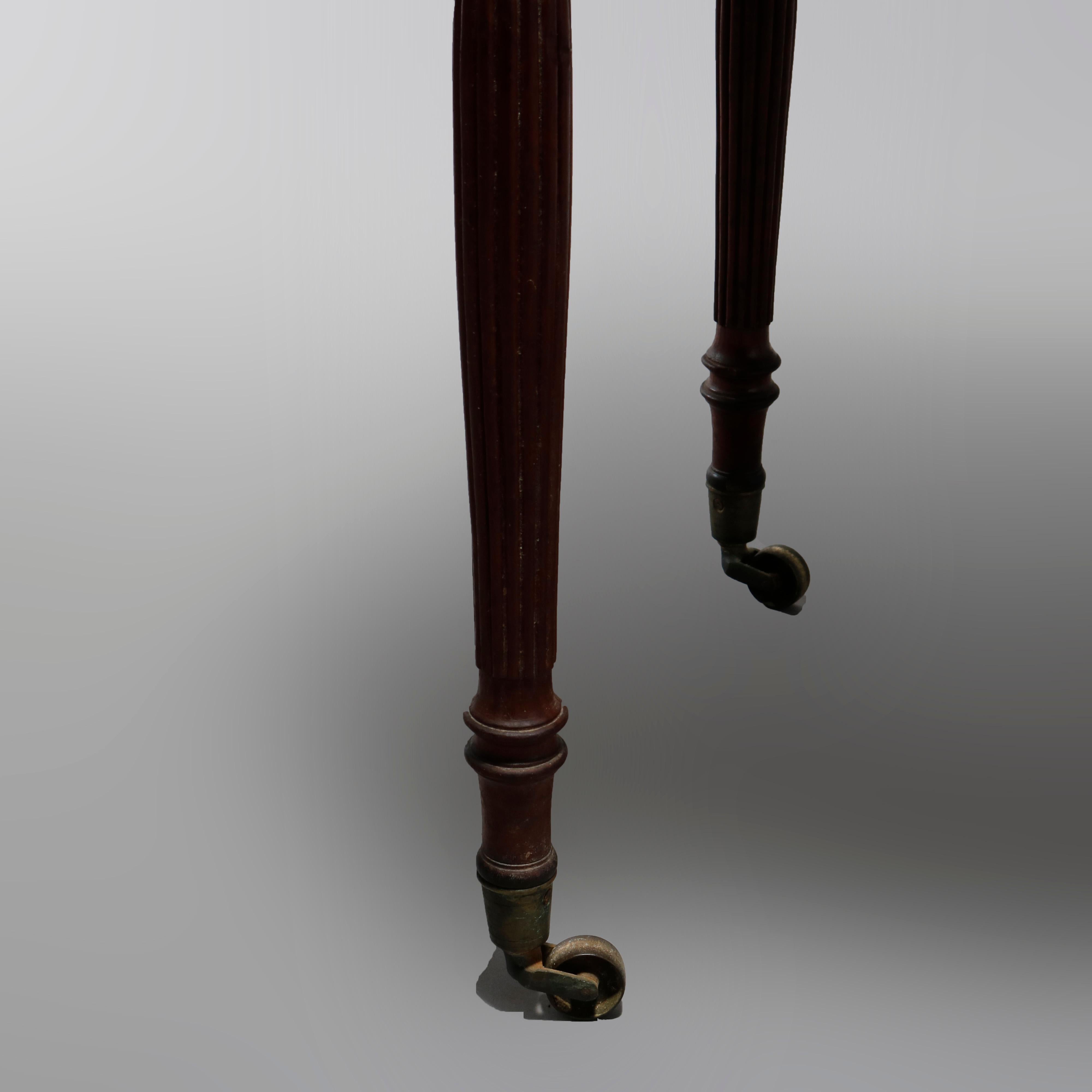 Antique Cherry & Tiger Maple Sheraton Two Drawer End Stand, Circa 1830 5