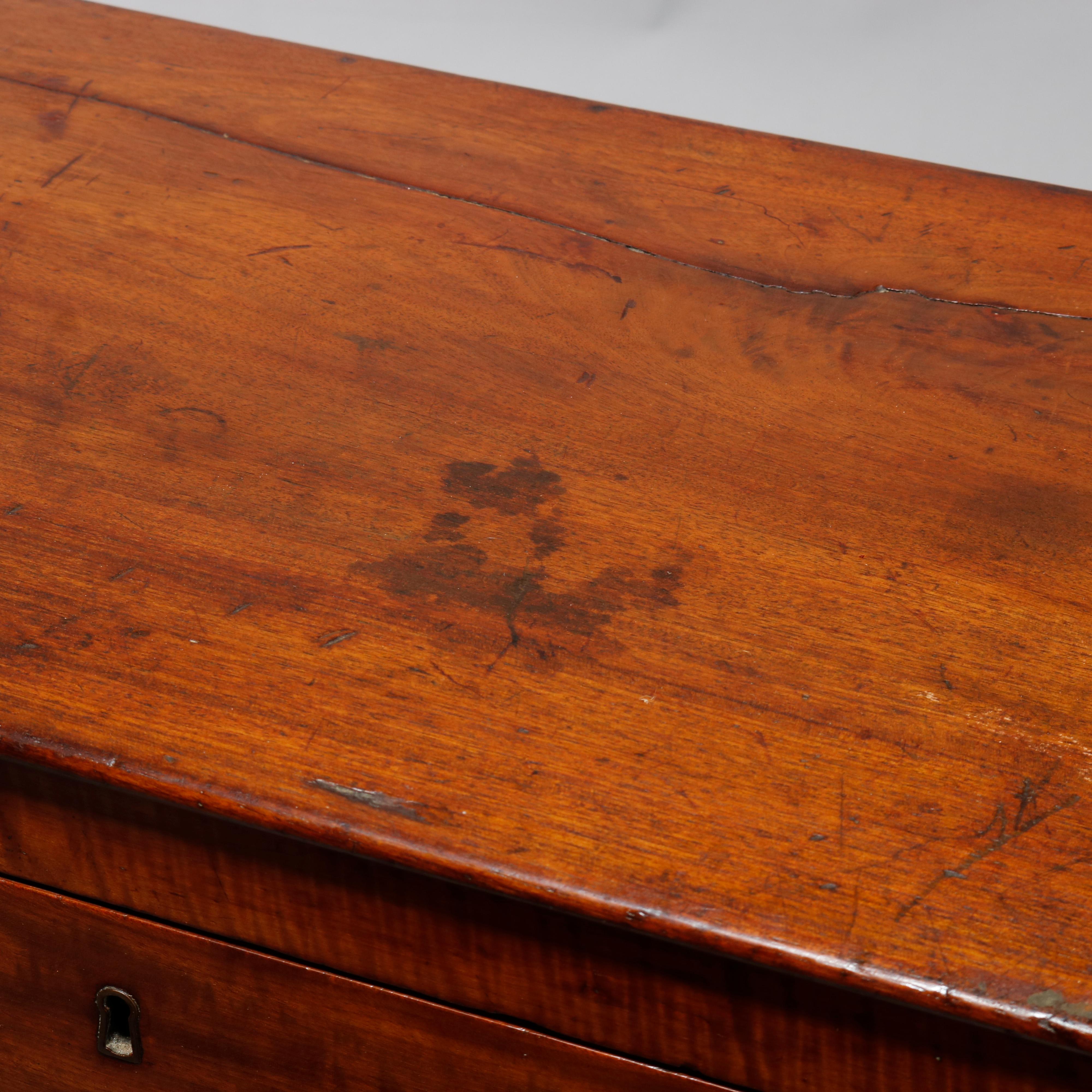 Antique Cherry & Tiger Maple Sheraton Two Drawer End Stand, Circa 1830 8