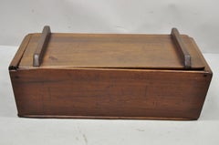 Antique Cherry Wood American Rustic Dough Bread Box Trunk Chest Bin