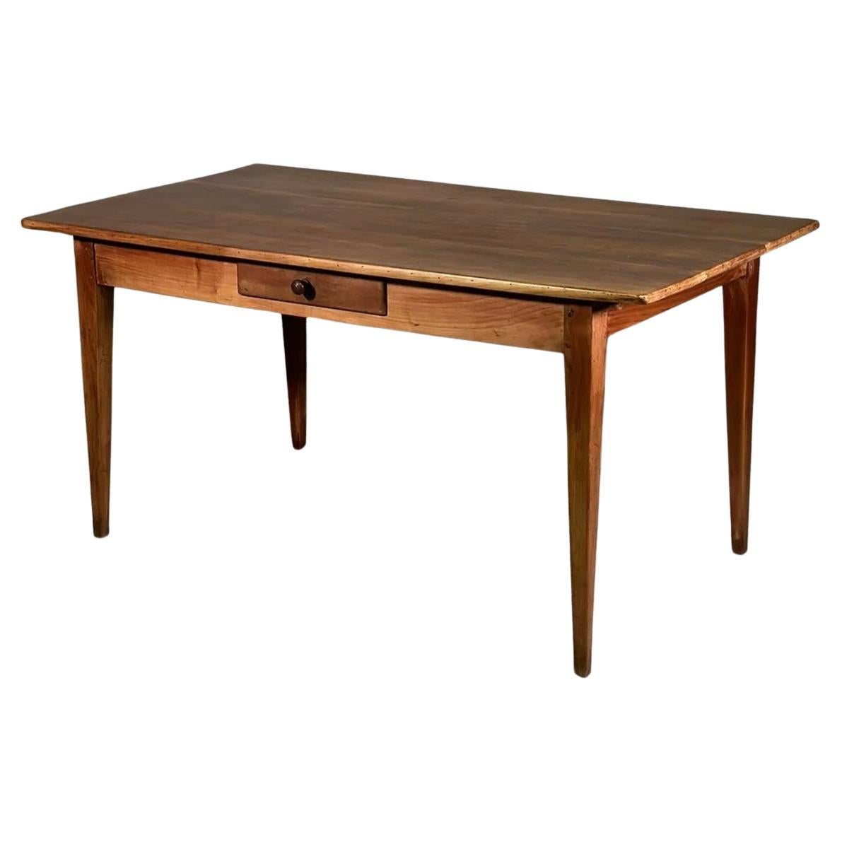 Antique Cherry Wood French Dining Table For Sale at 1stDibs