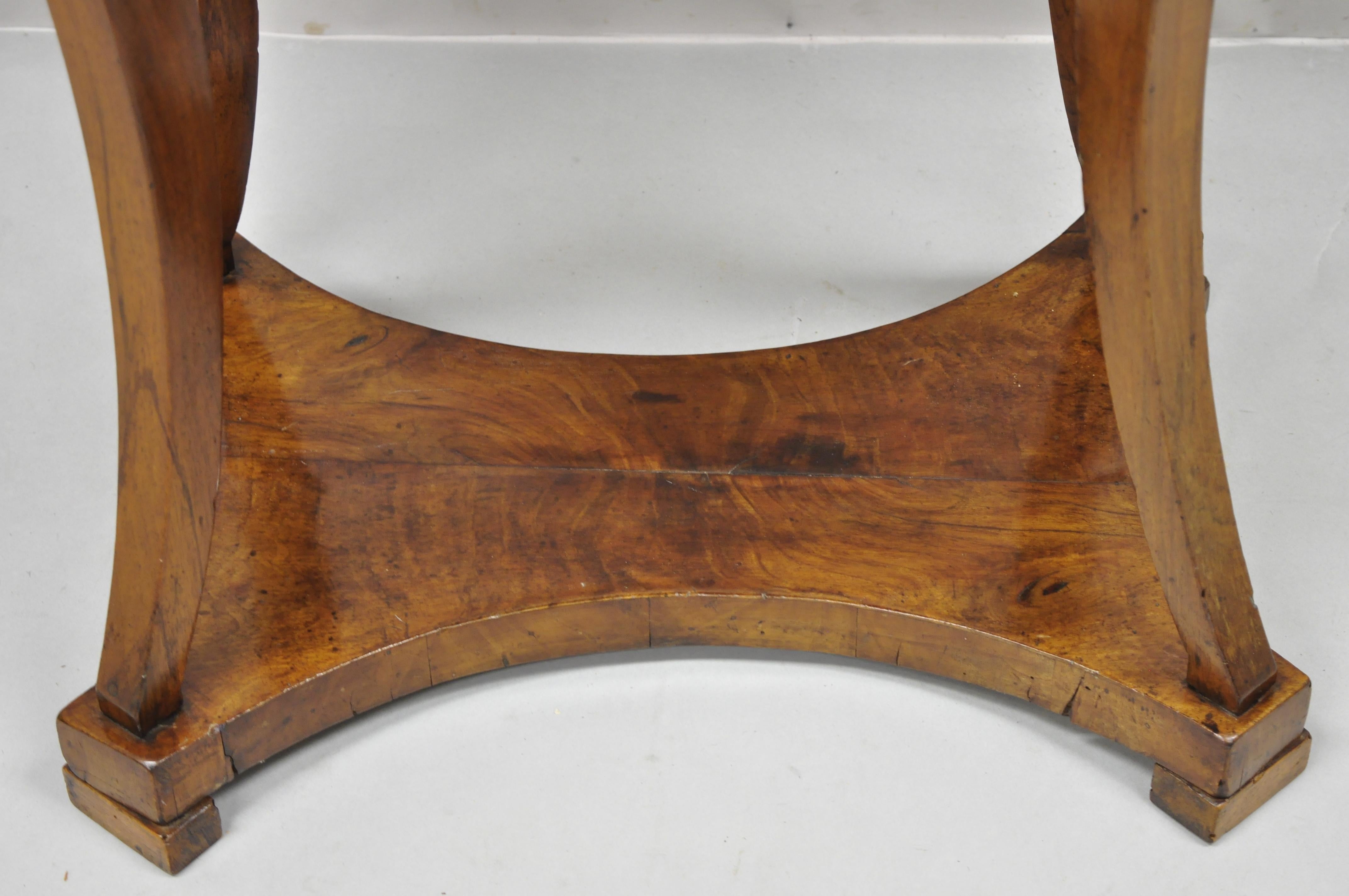 Antique Cherry Wood Italian Biedermeier One Drawer Accent Lamp Side Table 1