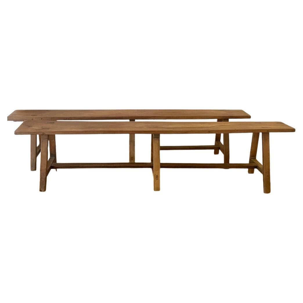 Bancs en bois de cerisier, Ensemble de 2