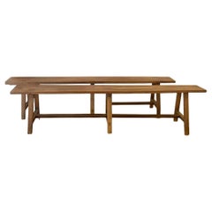 French country cherrywood Benches, Set of 2