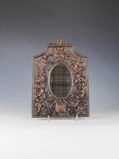 Antique Cherub Copper Wall Mirror