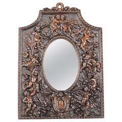 Antique Cherub Copper Wall Mirror Antique Cherub Copper Wall Mirror