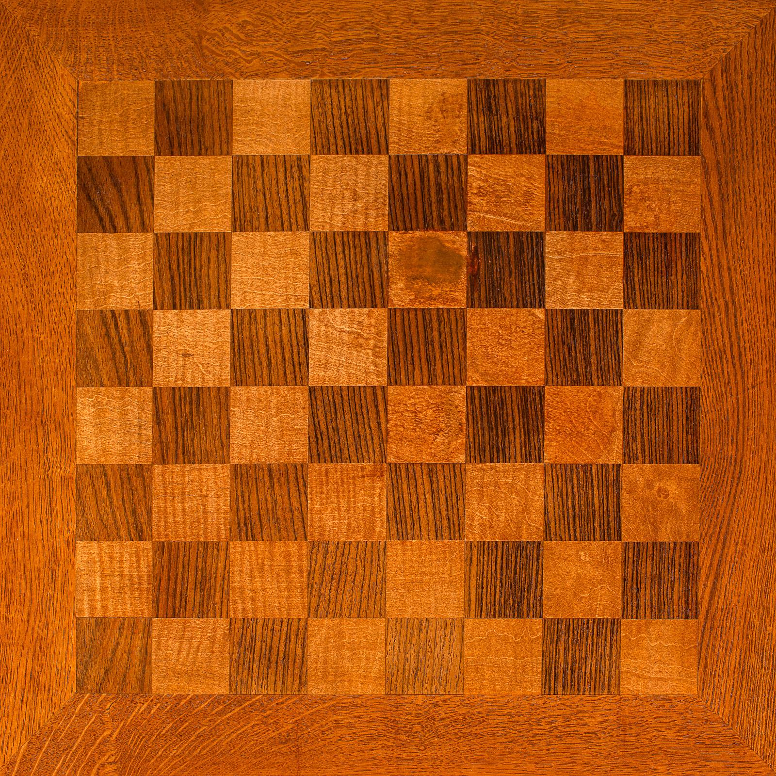 Antique Chess Table, English Oak, Games Table, Cotswold School, Mid 20th Century For Sale 3