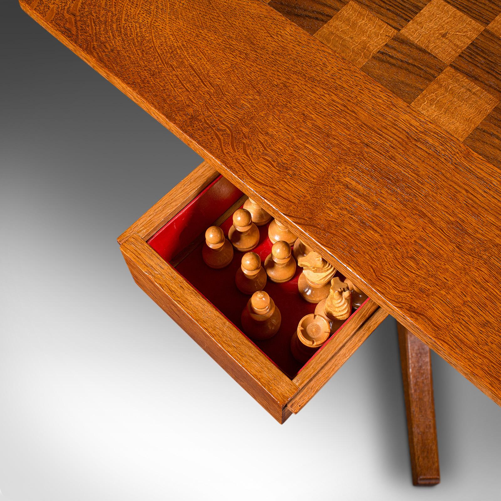 Antique Chess Table, English Oak, Games Table, Cotswold School, Mid 20th Century For Sale 4
