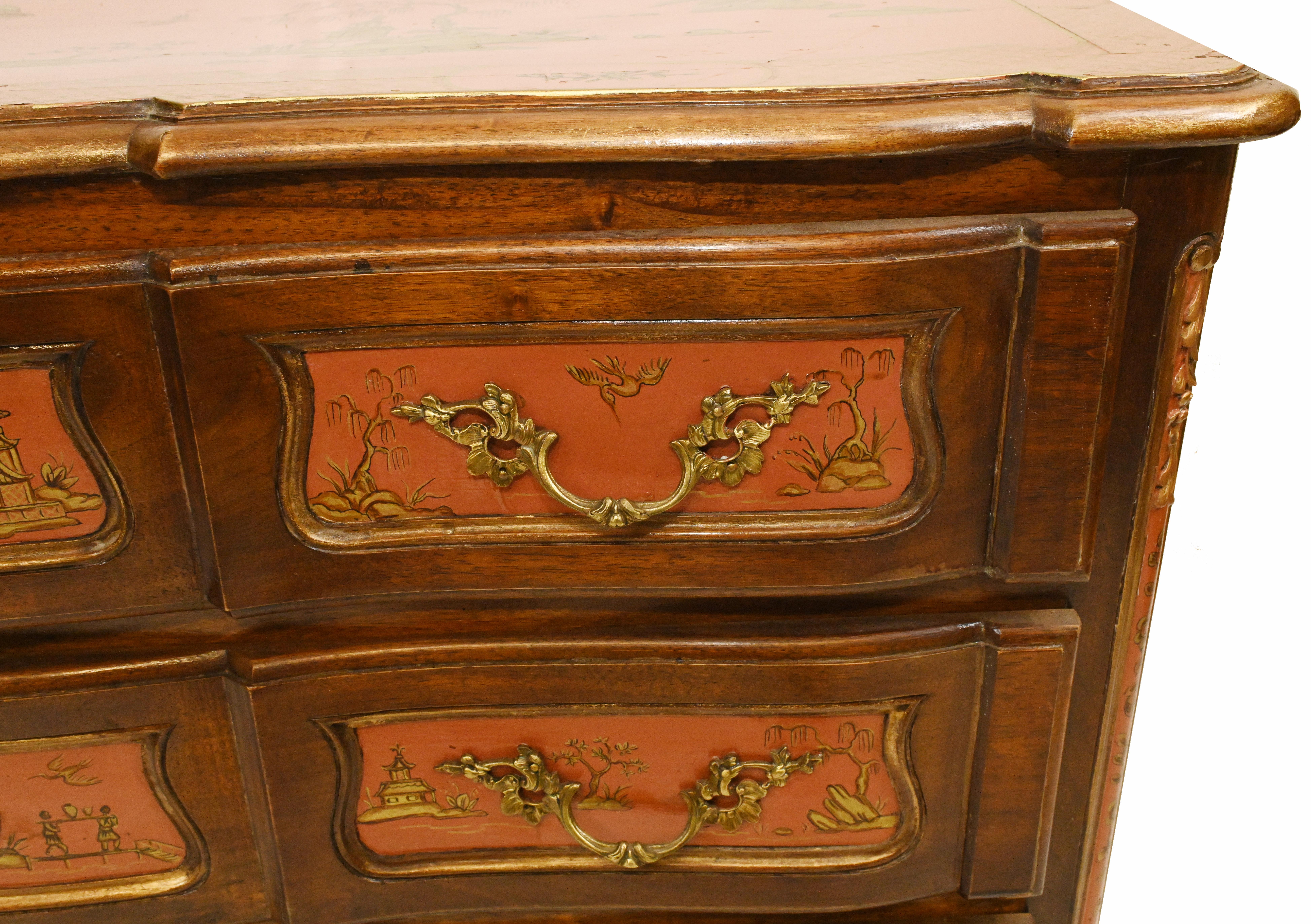 Antique Chest Drawers Commode Chinese Lacquer Chinoiserie, 1890 For Sale 7