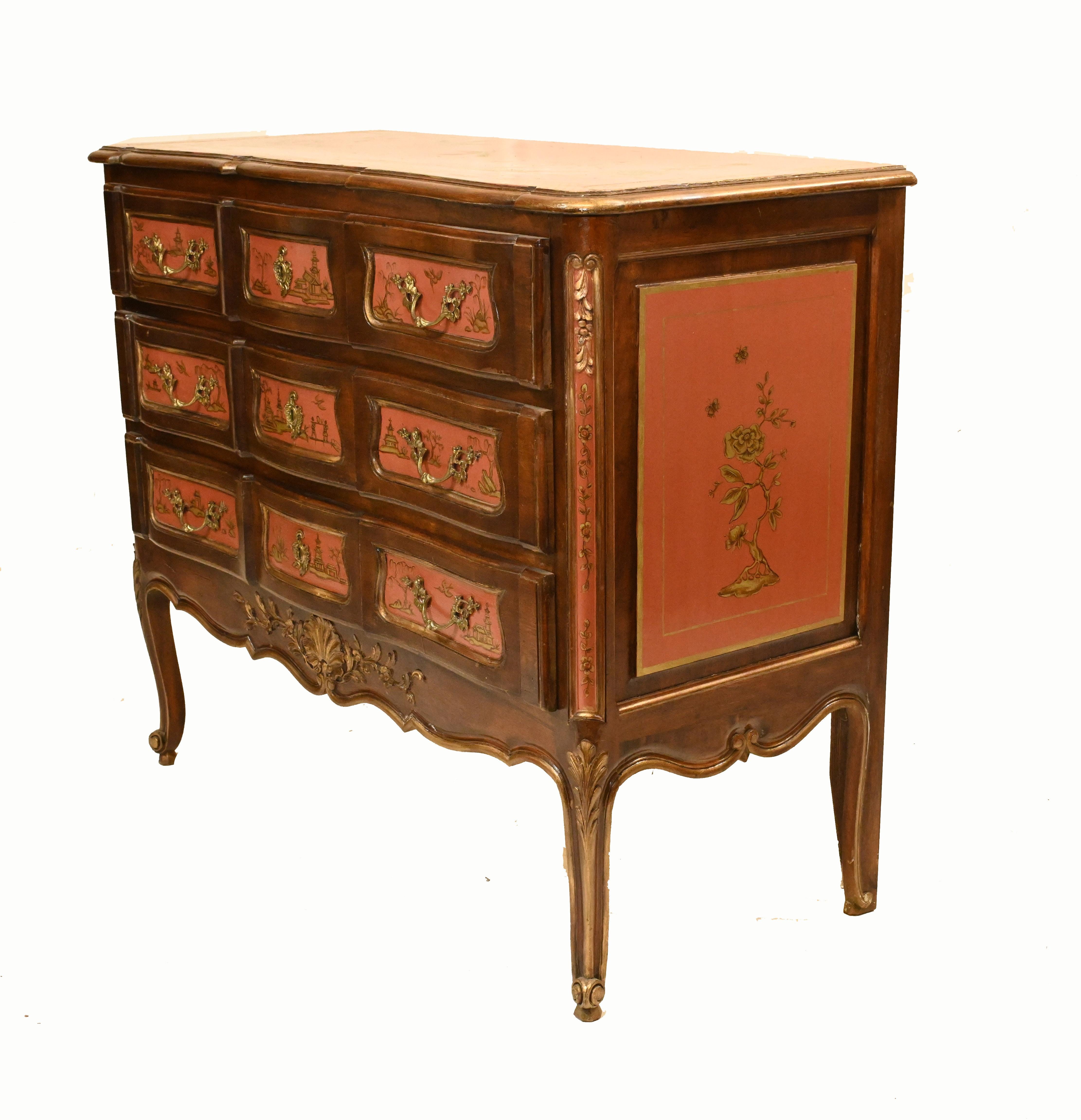 Antique Chest Drawers Commode Chinese Lacquer Chinoiserie, 1890 For Sale 8
