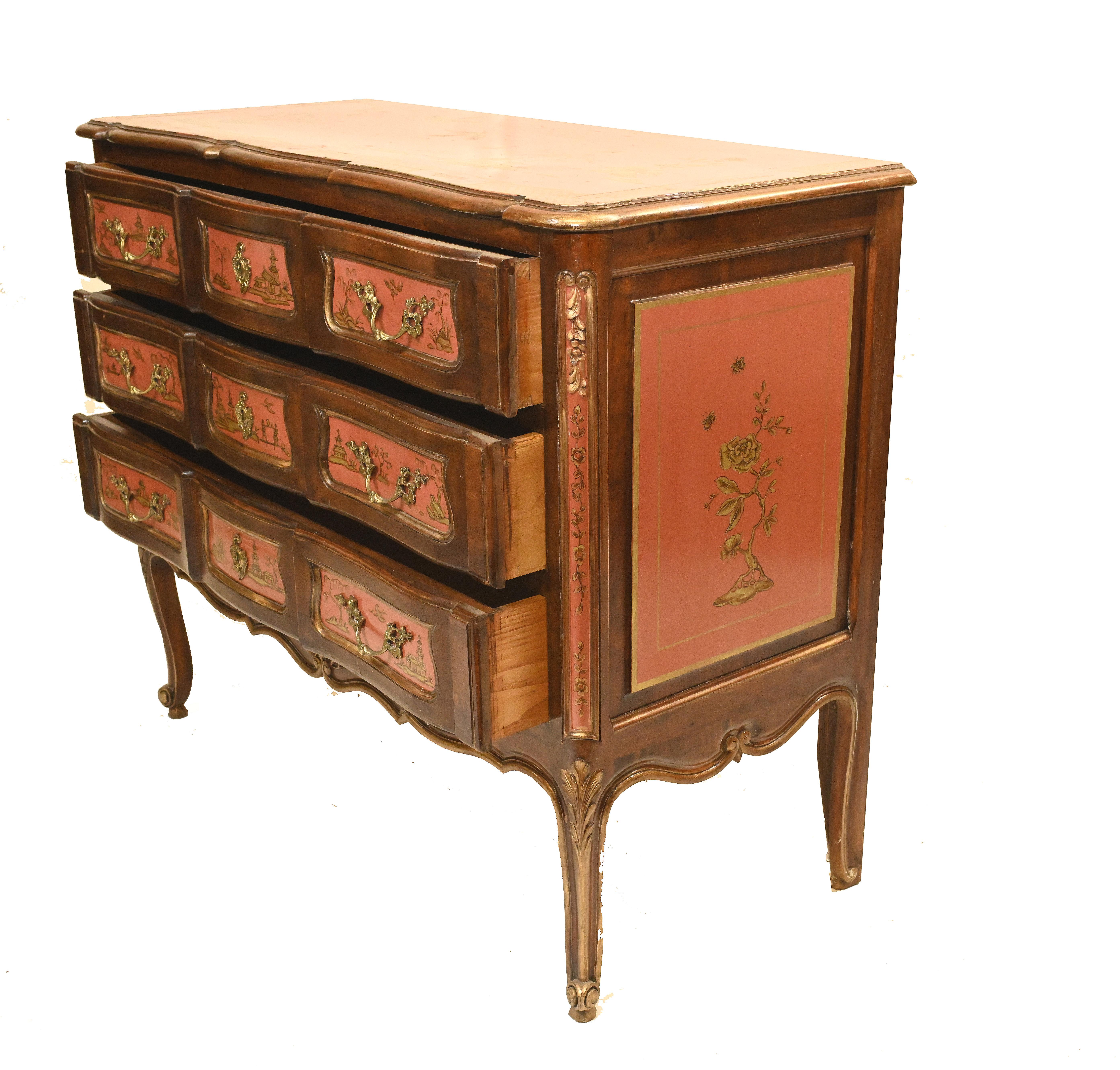 Antique Chest Drawers Commode Chinese Lacquer Chinoiserie, 1890 For Sale 10