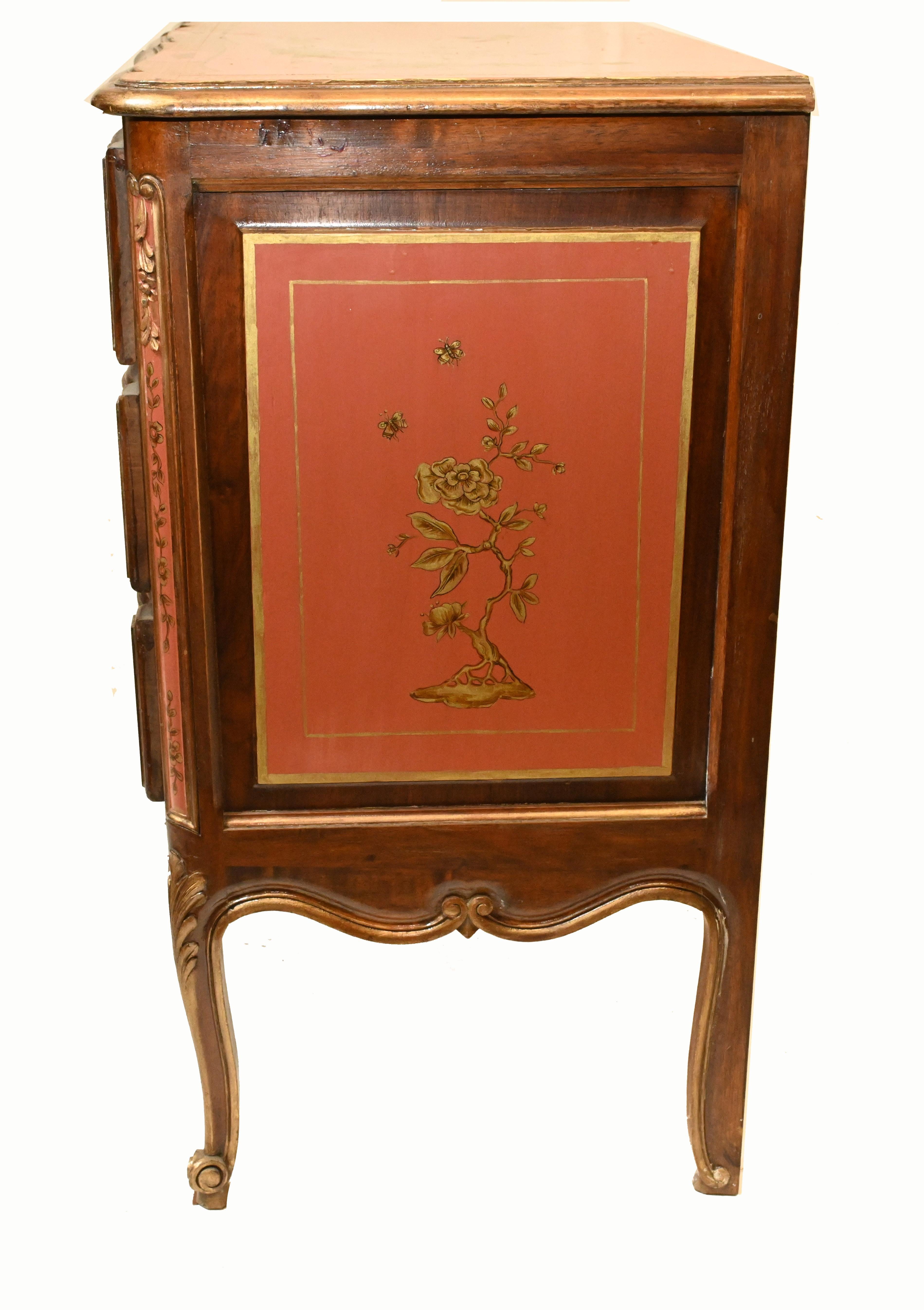 Antique Chest Drawers Commode Chinese Lacquer Chinoiserie, 1890 For Sale 12