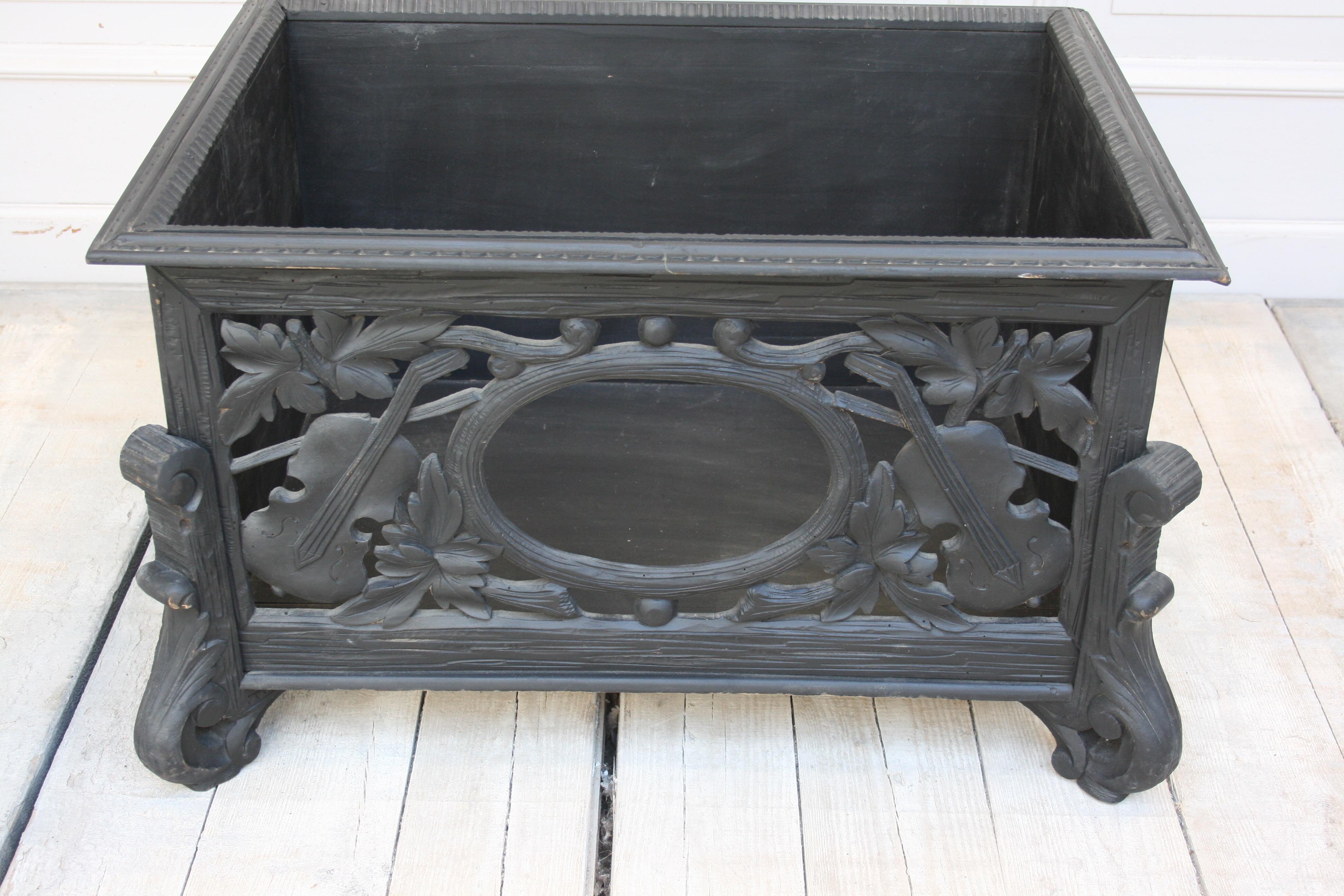 Oak Antique Chest in Black, Germany For Sale