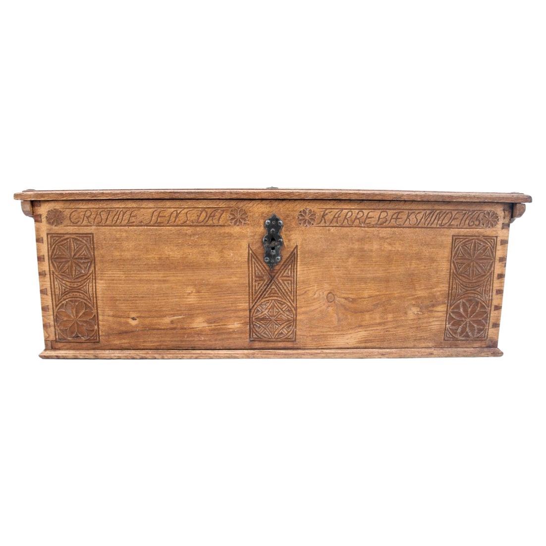 Antique chest, Northern Europe, 1765. For Sale