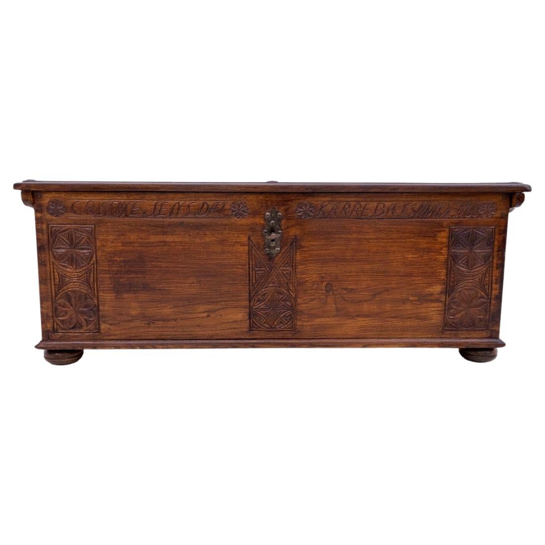 Antique chest, Northern Europe, 1765. For Sale