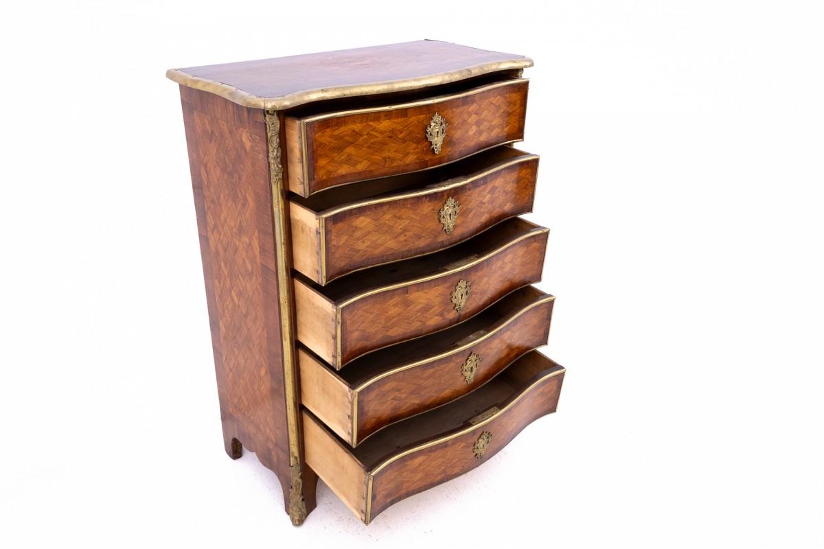 Commode ancienne, vers 1870, France. Bon état - En vente à Chorzów, PL