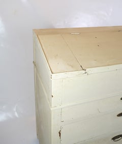 Antique Chest Of Drawers/Desk Painted White From 1890s