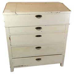 Used Chest Of Drawers/Desk Painted White From 1890s