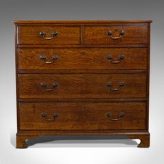 Antique Chest of Drawers, English, Oak, Tallboy, Early Victorian, circa 1840