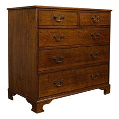 Antique Chest of Drawers, English, Oak, Tallboy, Early Victorian, circa 1840