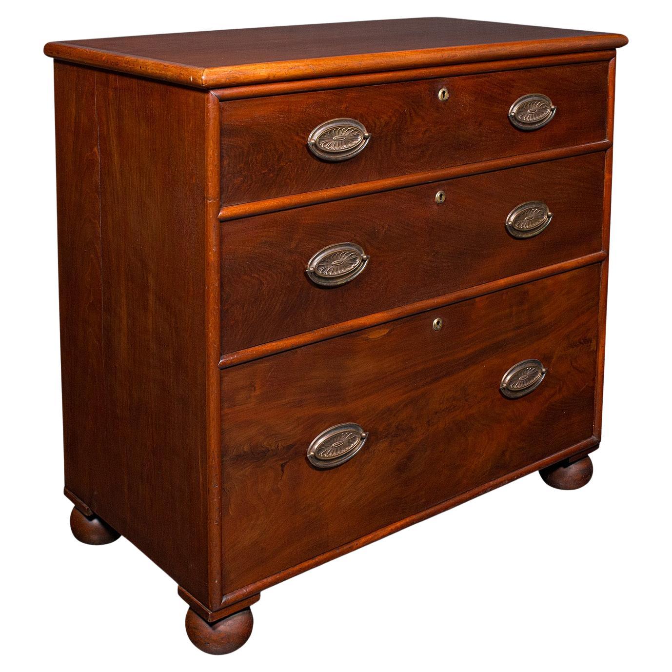 Commode d'antiquités anglaise, de rangement, tiroir à cottes, néoclassique, victorienne