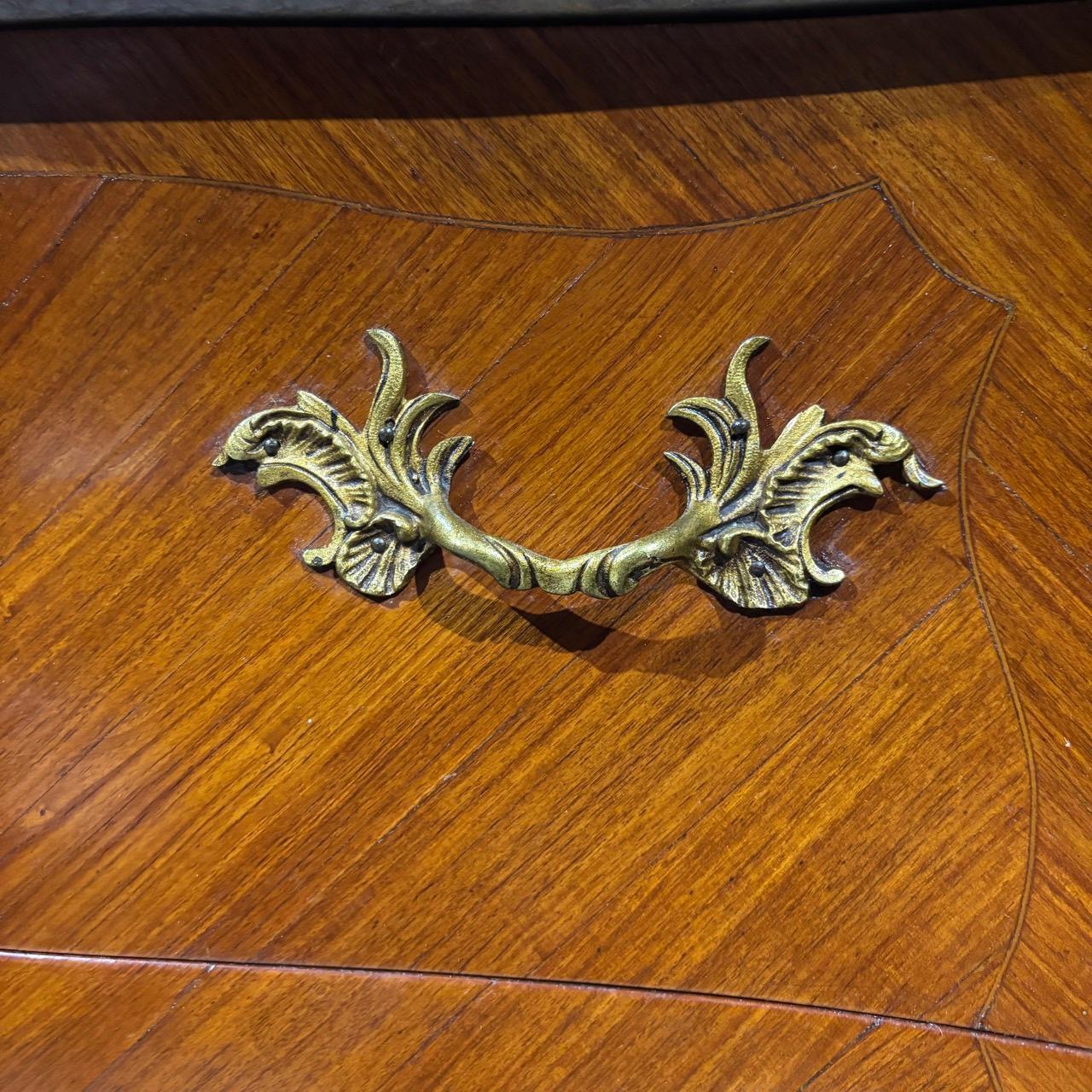 Brass Antique chest of drawers  France around 1900  Ornate brass fittings For Sale