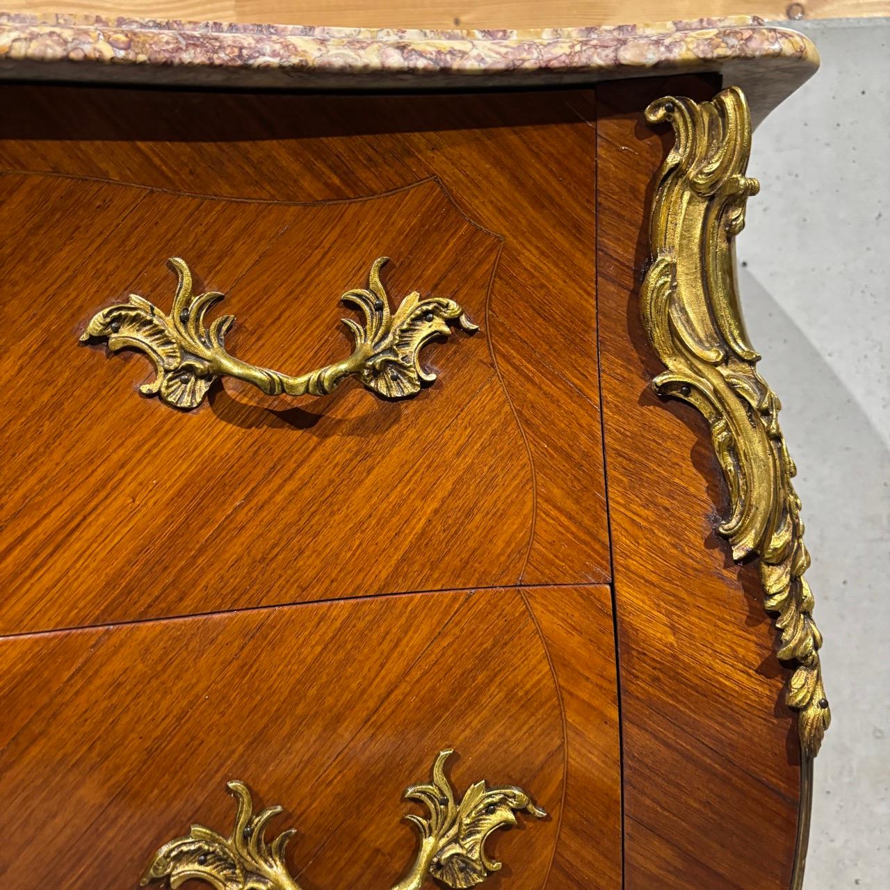 Antique chest of drawers  France around 1900  Ornate brass fittings For Sale 1