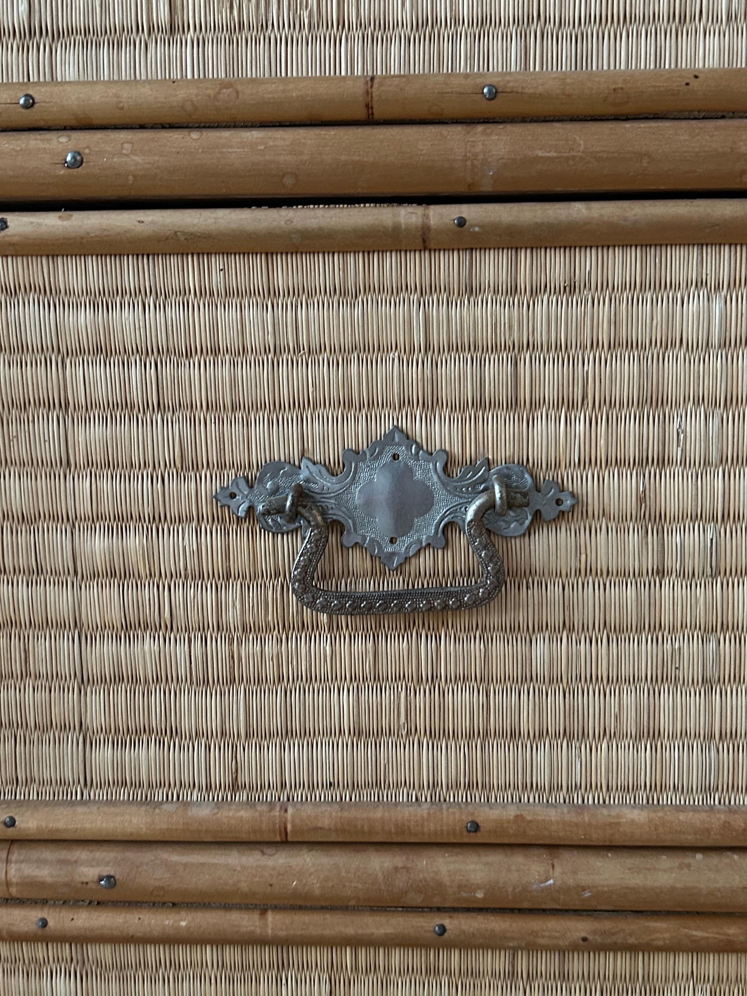 Antike Kommode aus japanischem Stroh und Buchenholz, Schweden, 19. Jahrhundert im Angebot 3