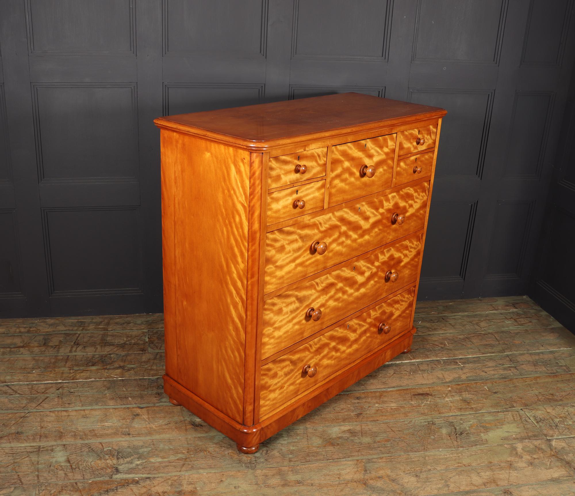 Antique Chest of Drawers in Satin Birch by Maple and Co 5